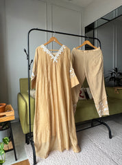 Rajeshwari Handwork V Neck Mul Chanderi Dress(Make to Order)