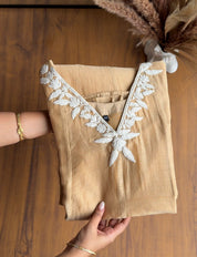 Rajeshwari Handwork V Neck Mul Chanderi Dress(Make to Order)