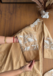 Rajeshwari Handwork V Neck Mul Chanderi Dress(Make to Order)