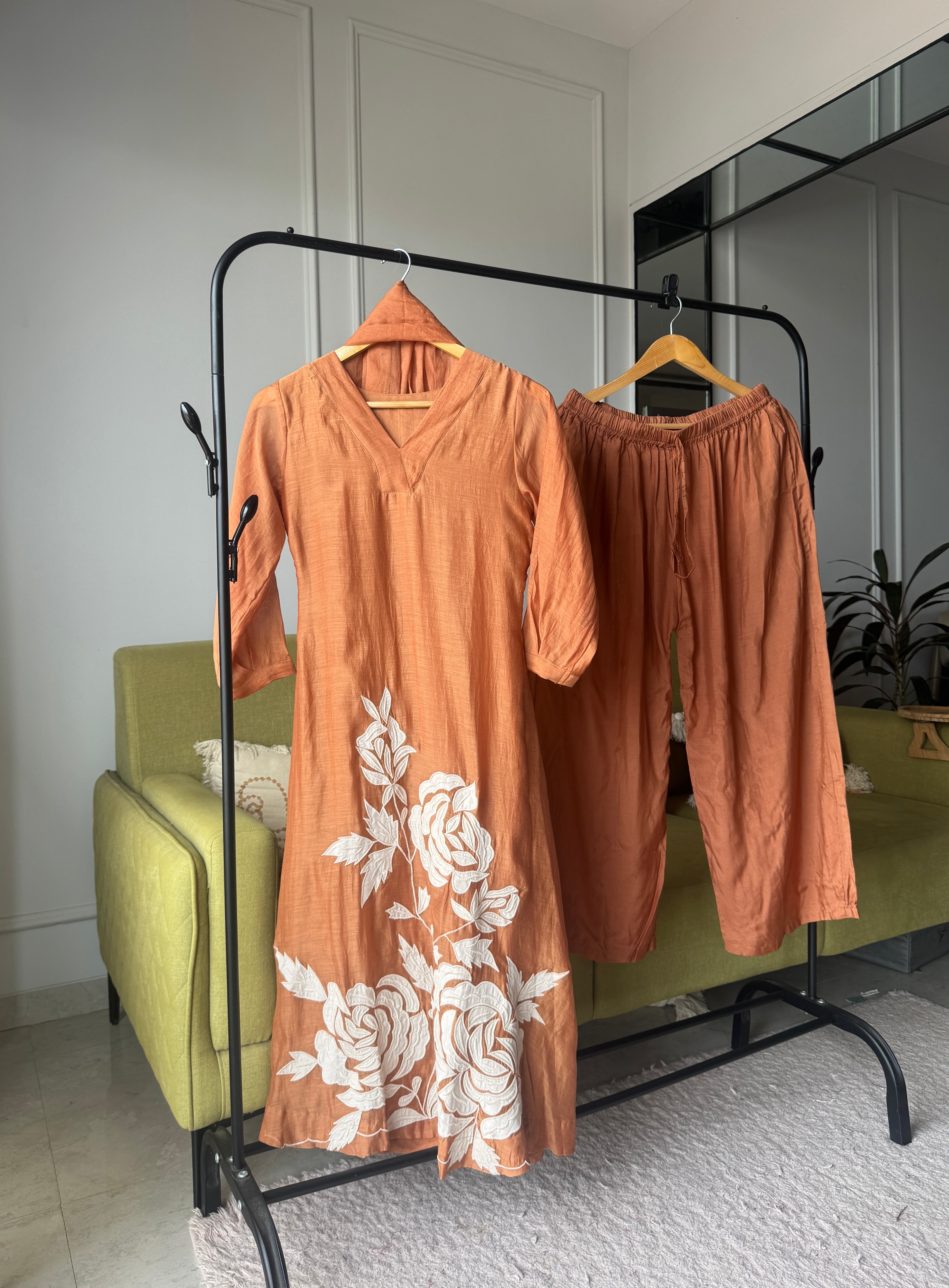 Purvi Embroided Mul Chanderi Dress