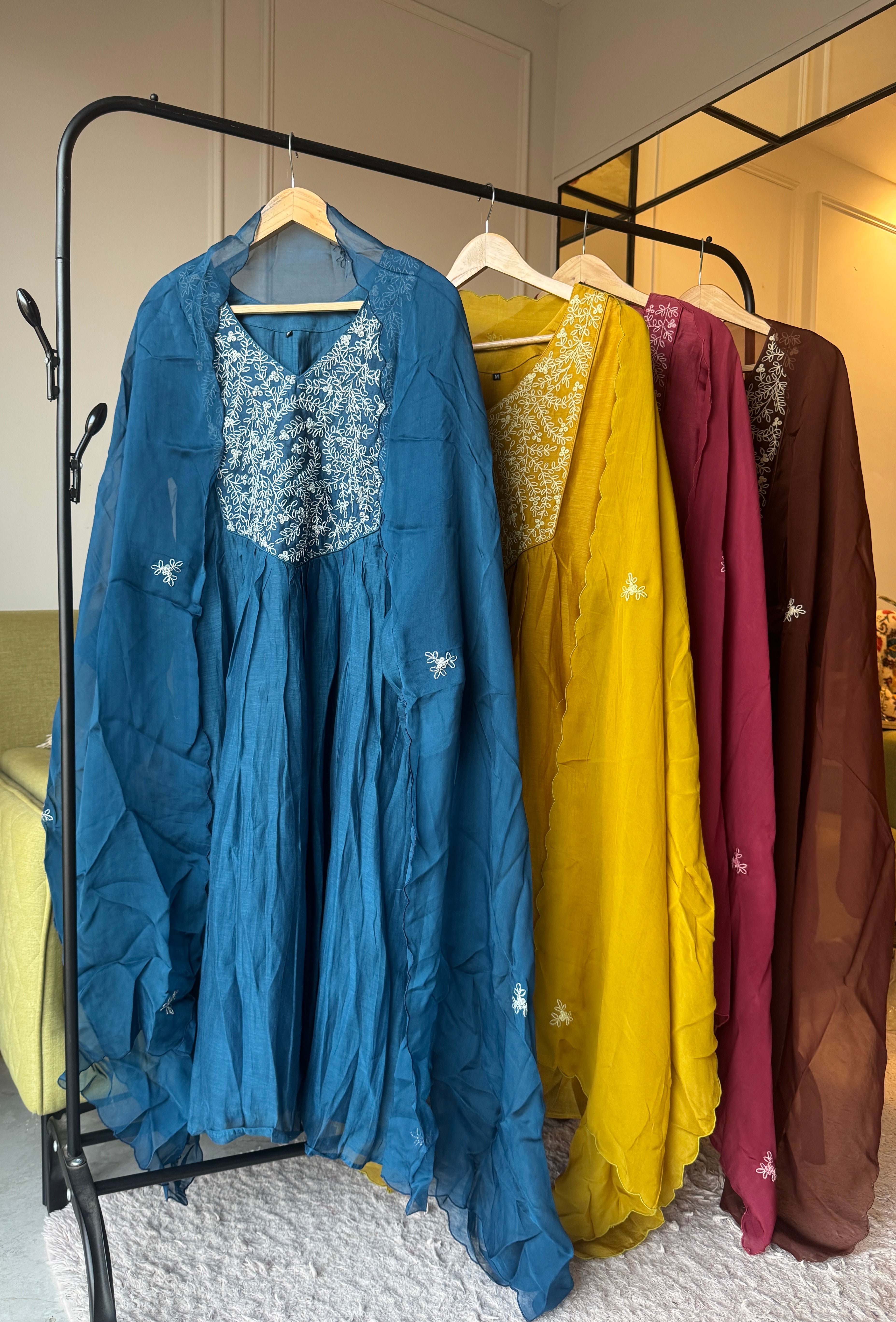 Khushi Pure Mul Chanderi Embroided Set