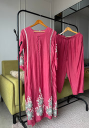 Madhavi Mul Chanderi Cross Cross Neck Handwork Dress