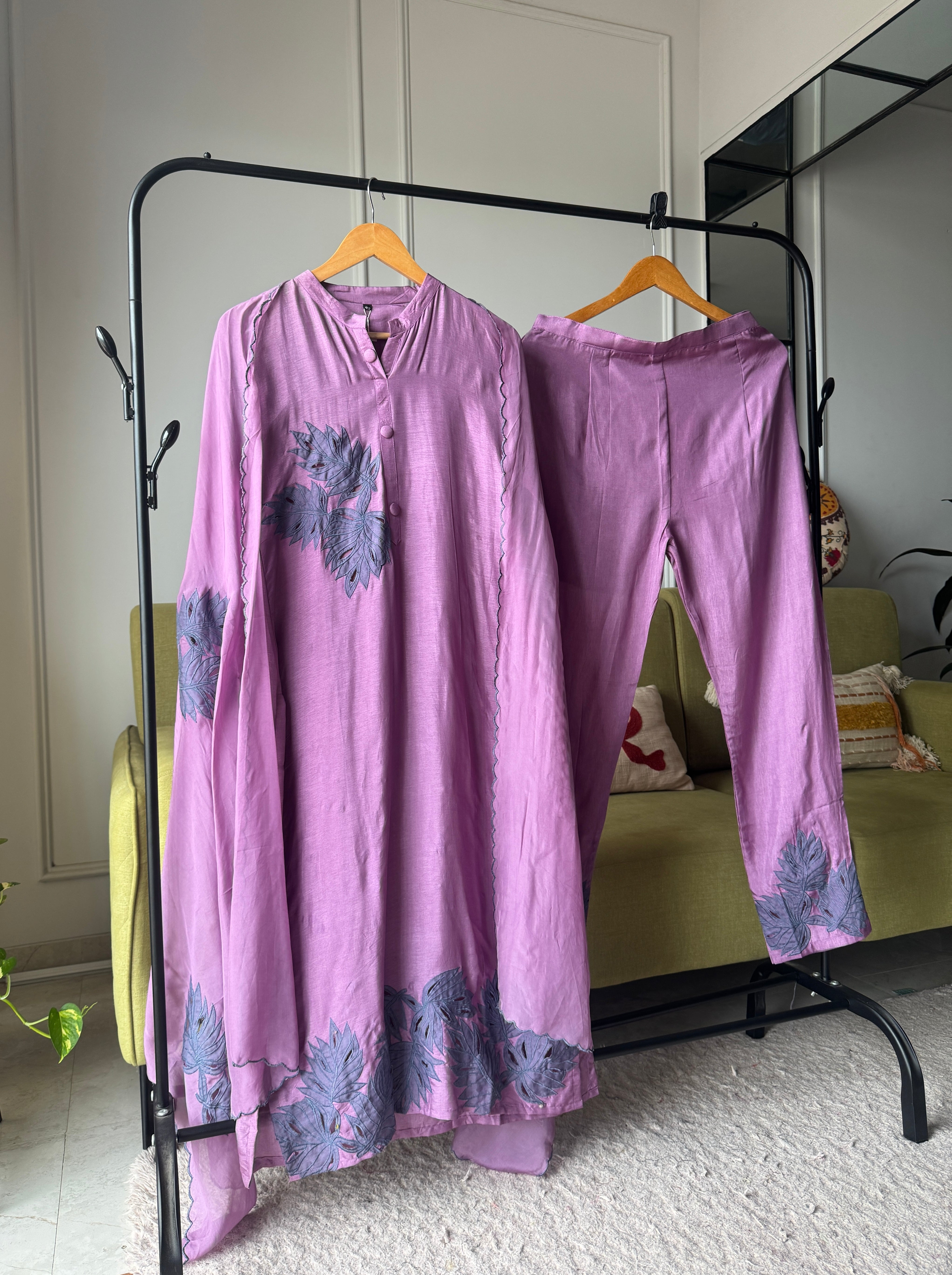 Floral Cutwork Suit Set (611)