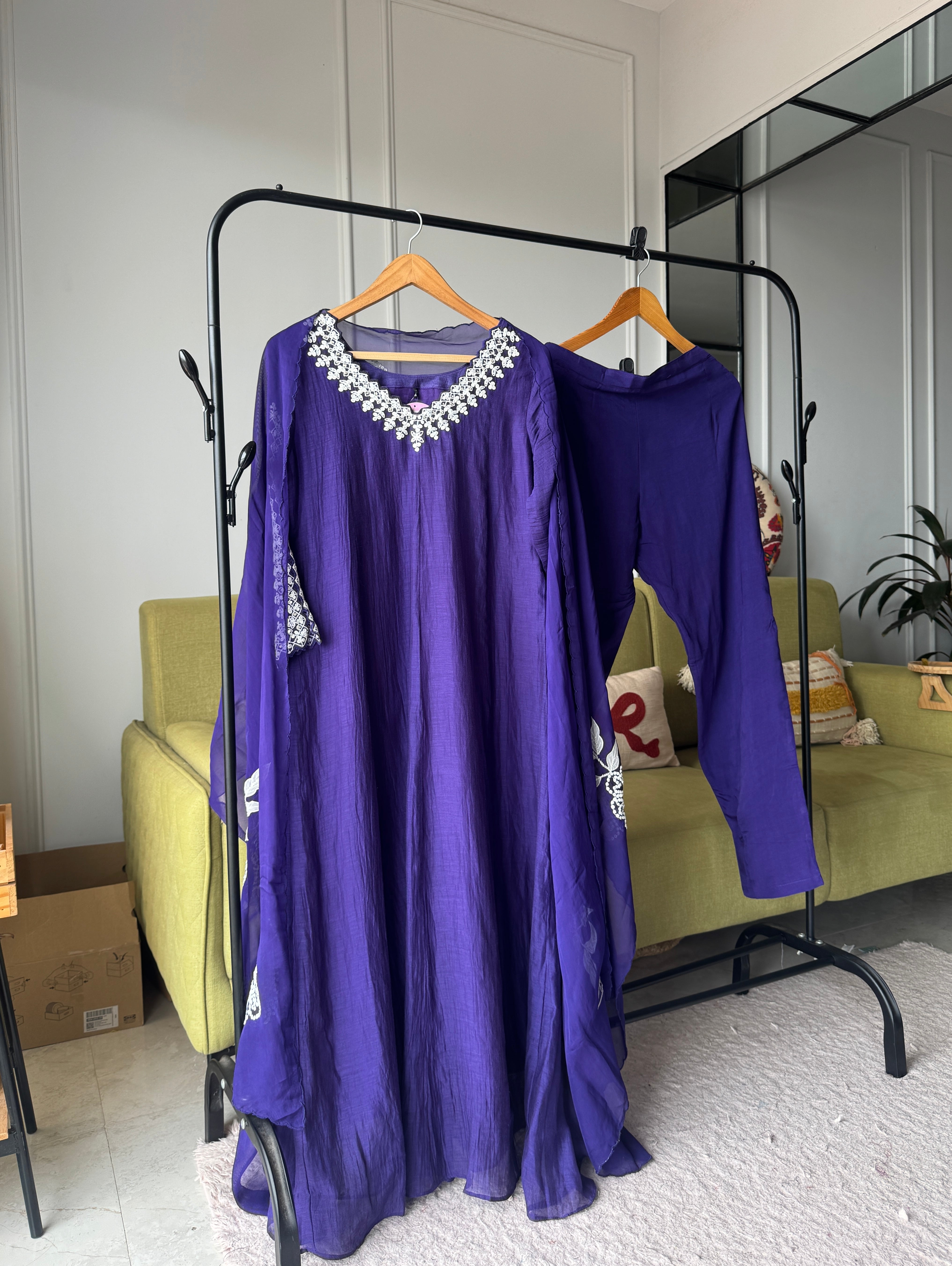 Pooja Mul Chanderi Embroidery (Make to Order)