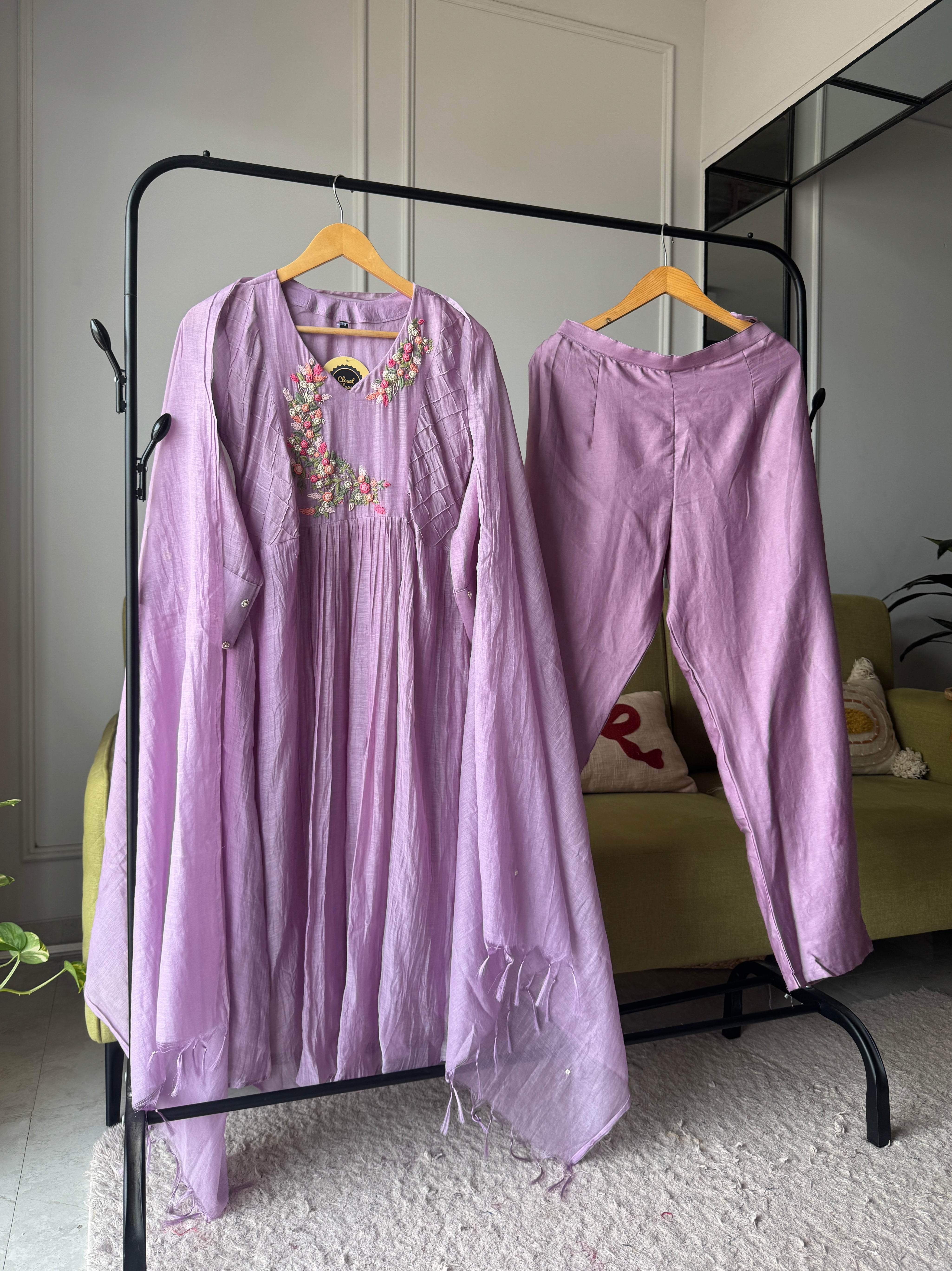 Kaveri Mul Chanderi Handwork Set(Make to Order 10 days)