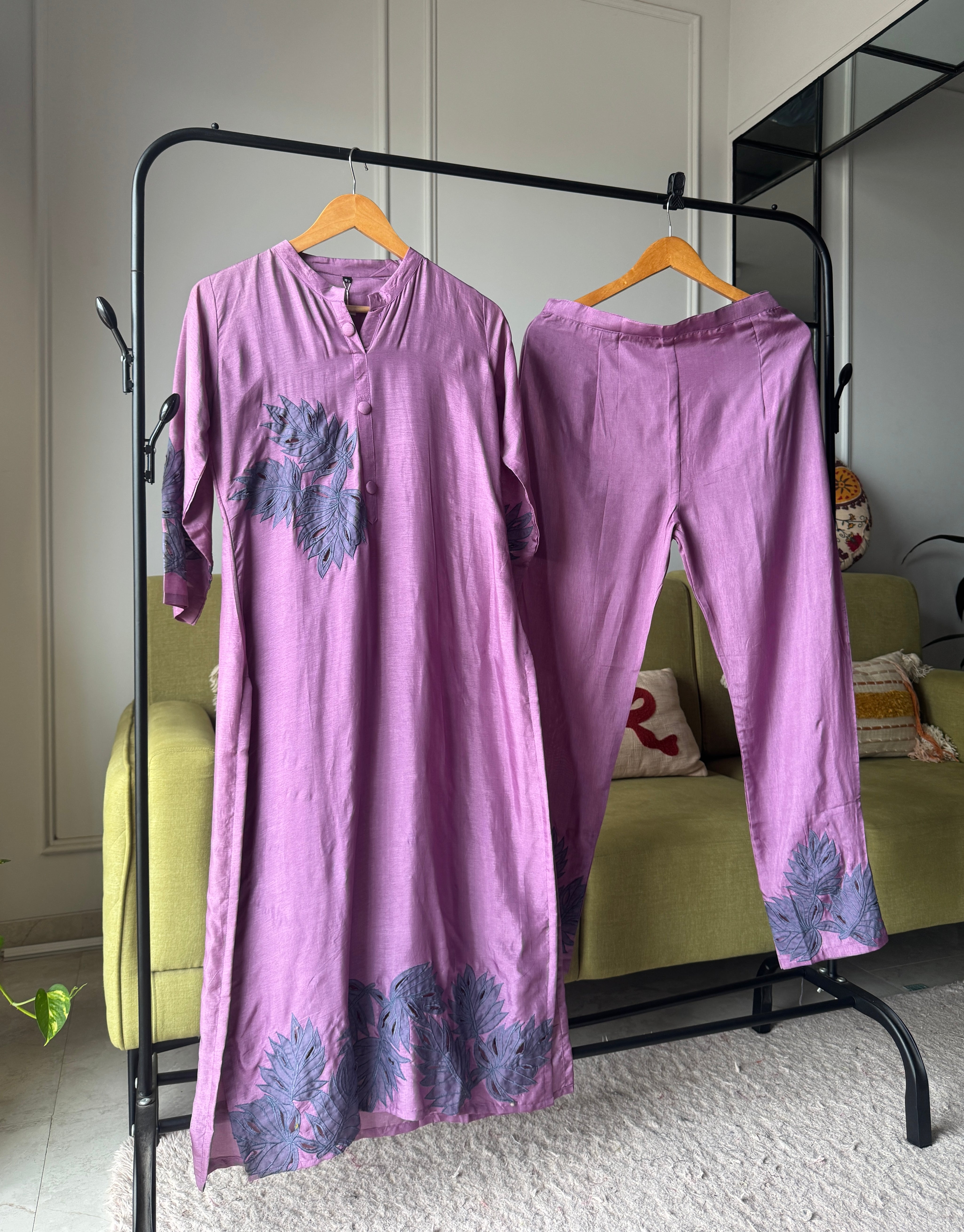 Floral Cutwork Suit Set (611)