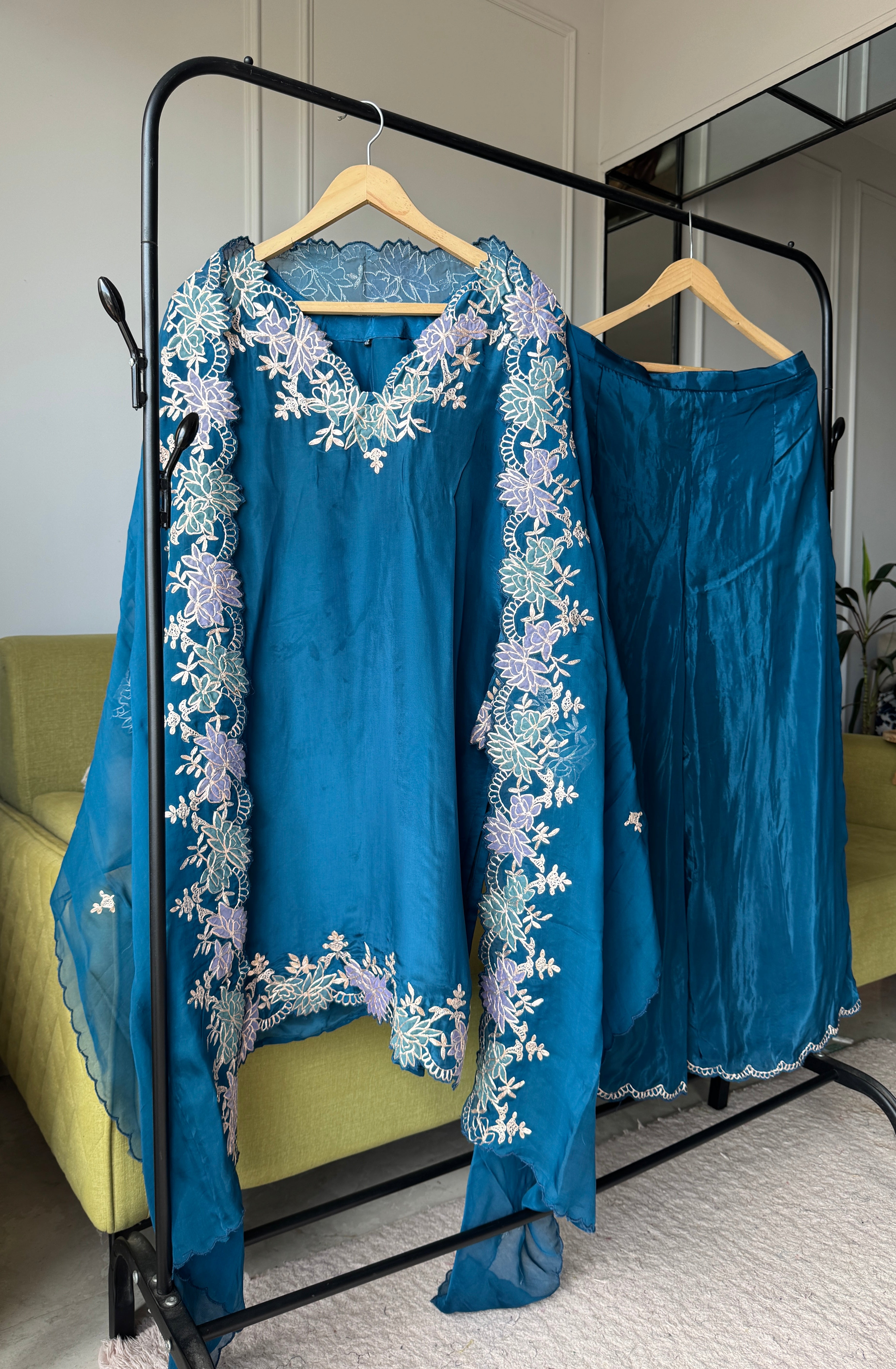 Apurva Silk Scalloped Leather Work Dress