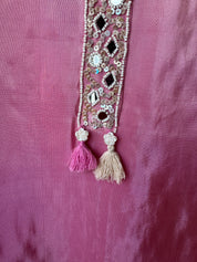 Aisha Heavy Sequin Mirror Work Tissue Organza Kurta With Plazzo