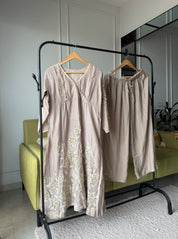 Gourika Embroided Mul Chanderi Dress