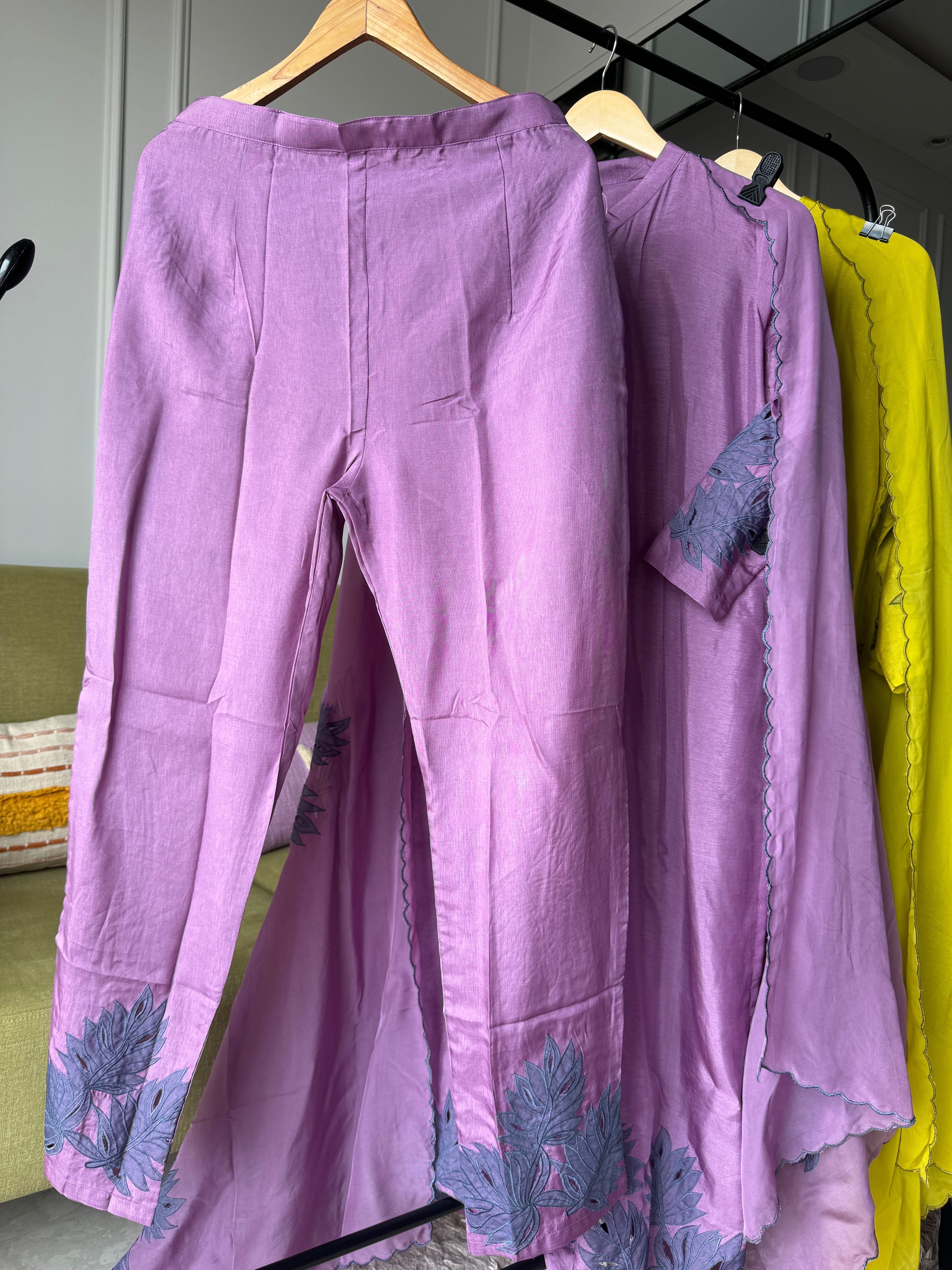 Floral Cutwork Suit Set (611)