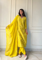 Meera V-Neck Knot work dress (542)