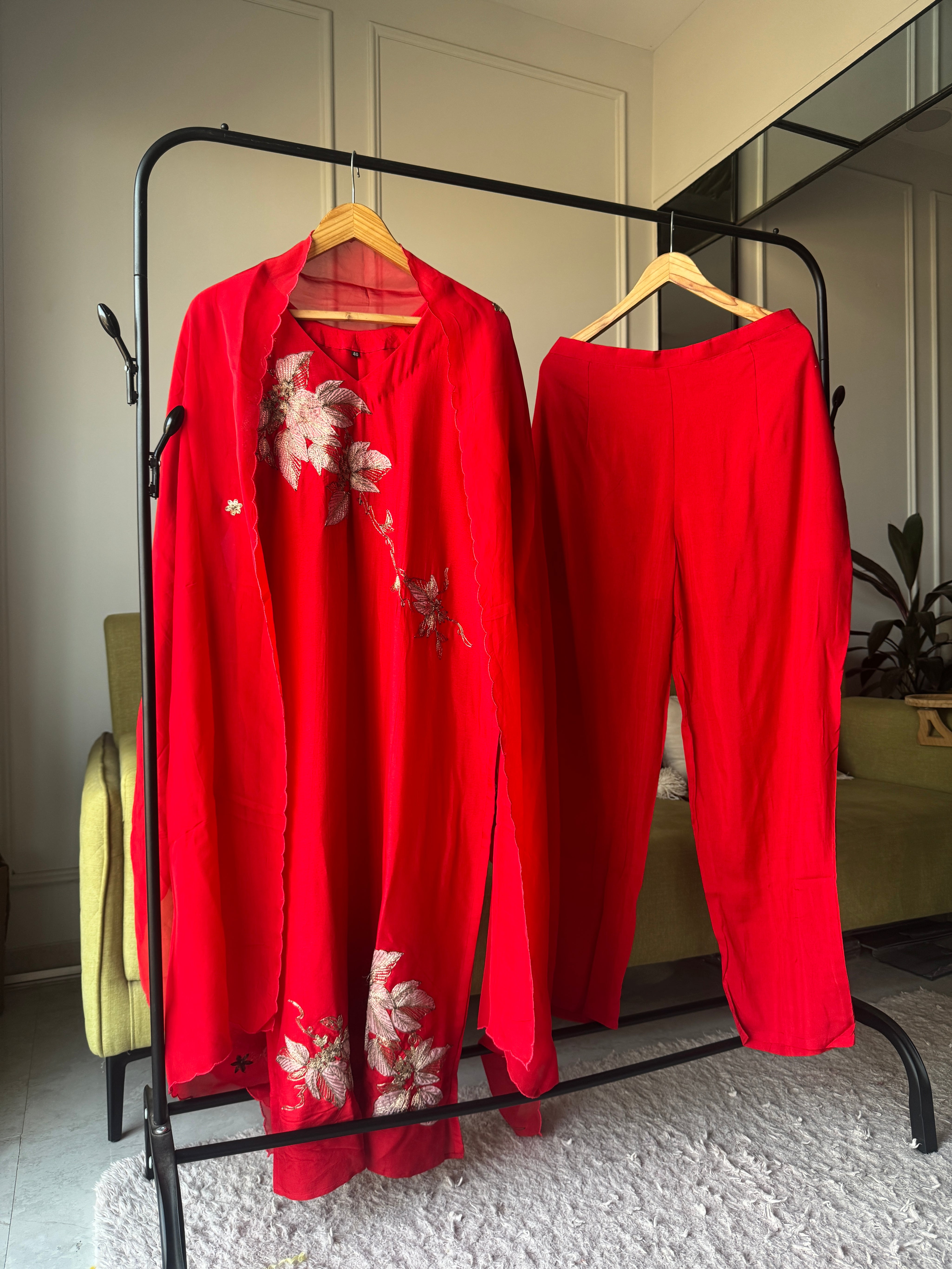 Sampada tissue applique dress (Make to Order)