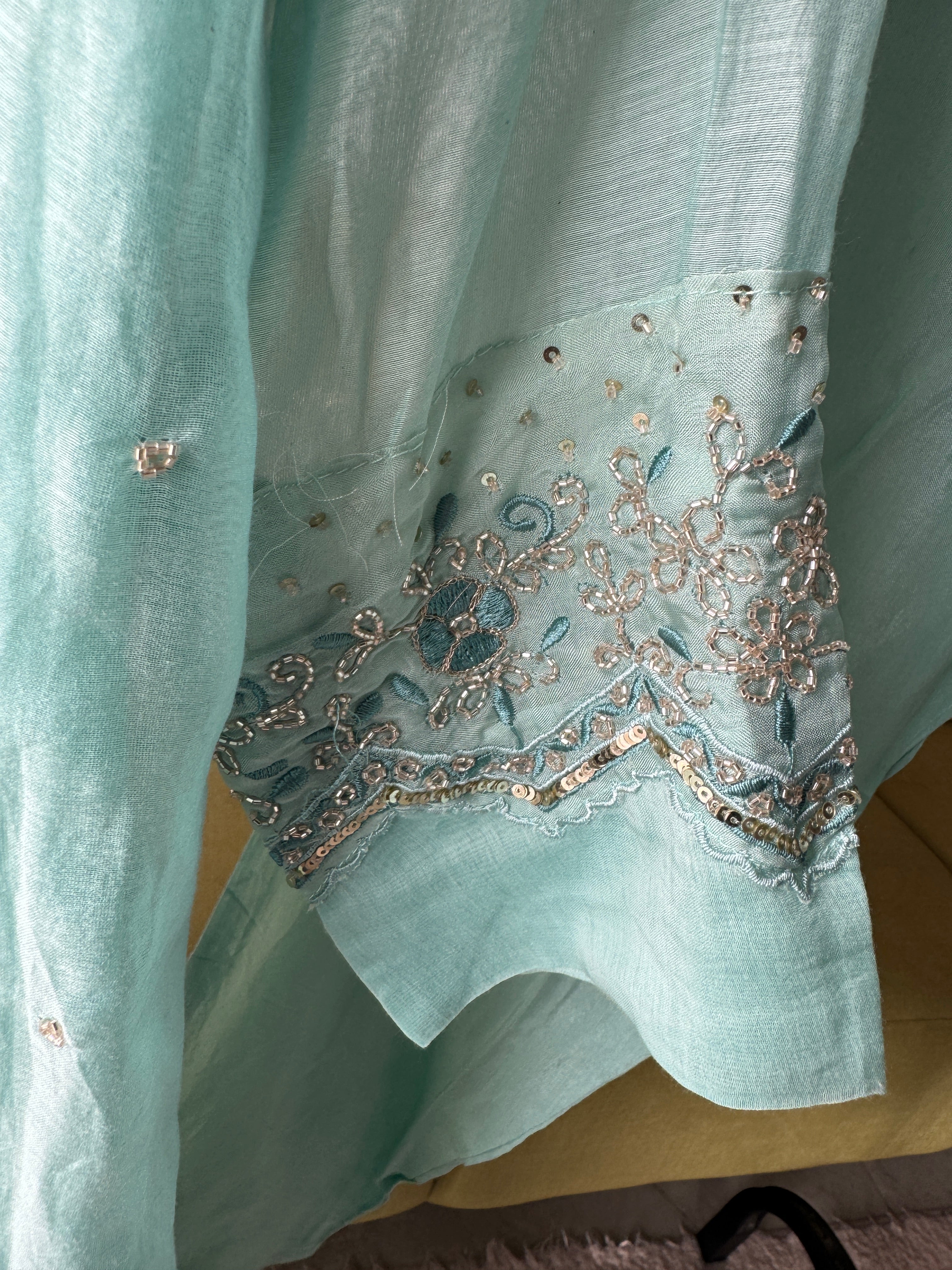 Priyanka Mul Chanderi Pleated Handwork Dress