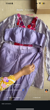 Mihika Pure Tissue Top With Padded Blouse And Plazzo