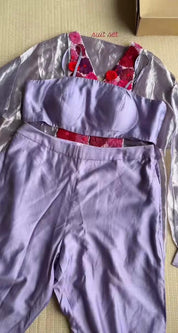 Mihika Pure Tissue Top With Padded Blouse And Plazzo