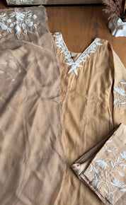 Rajeshwari Handwork V Neck Mul Chanderi Dress(Make to Order)