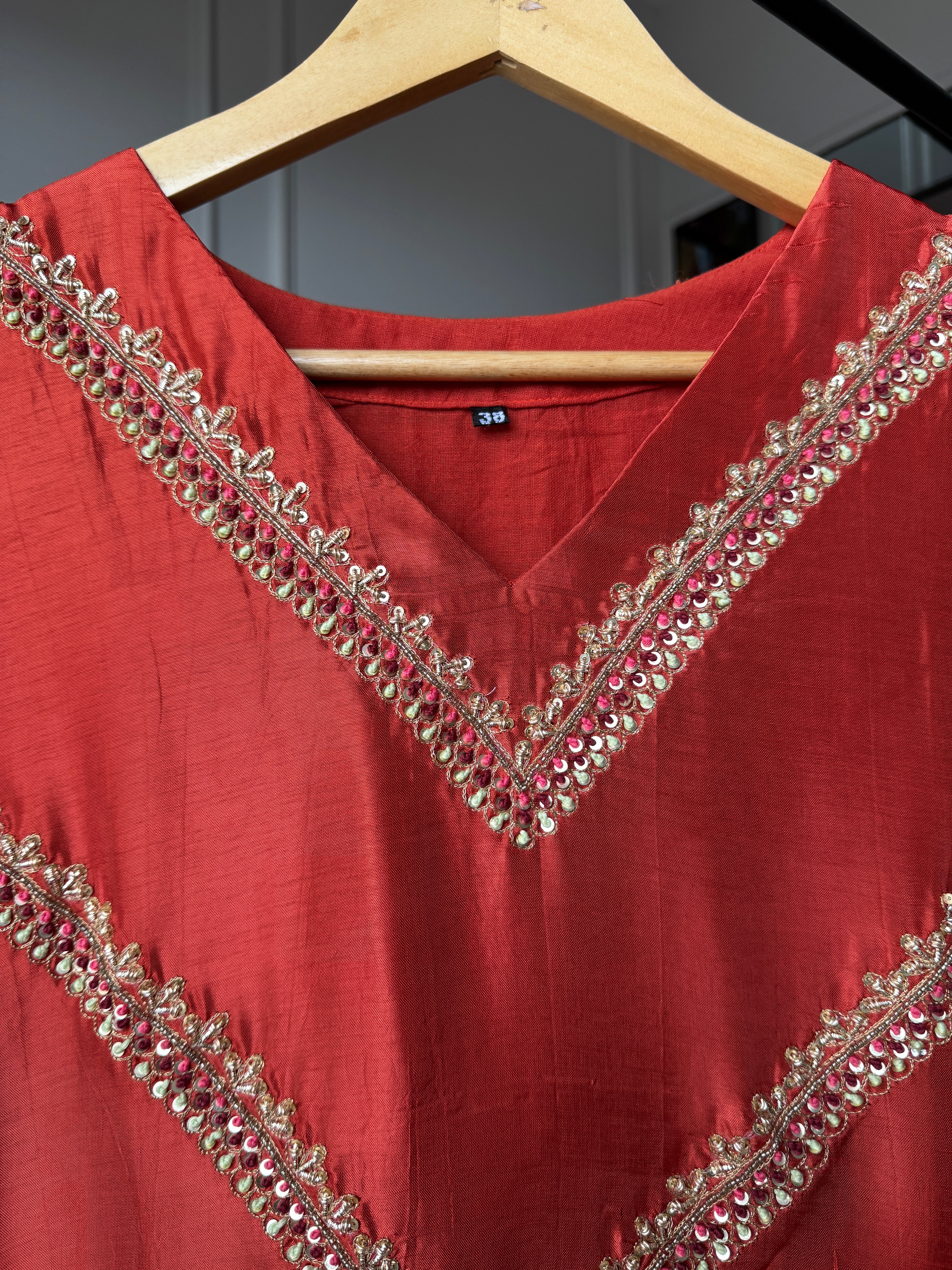 Anshika Dola Silk Handwork Coord Set