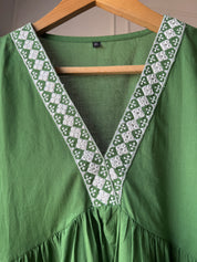 Farheen v neck lace patchwork dress