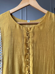 Madhavi Mul Chanderi Cross Cross Neck Handwork Dress