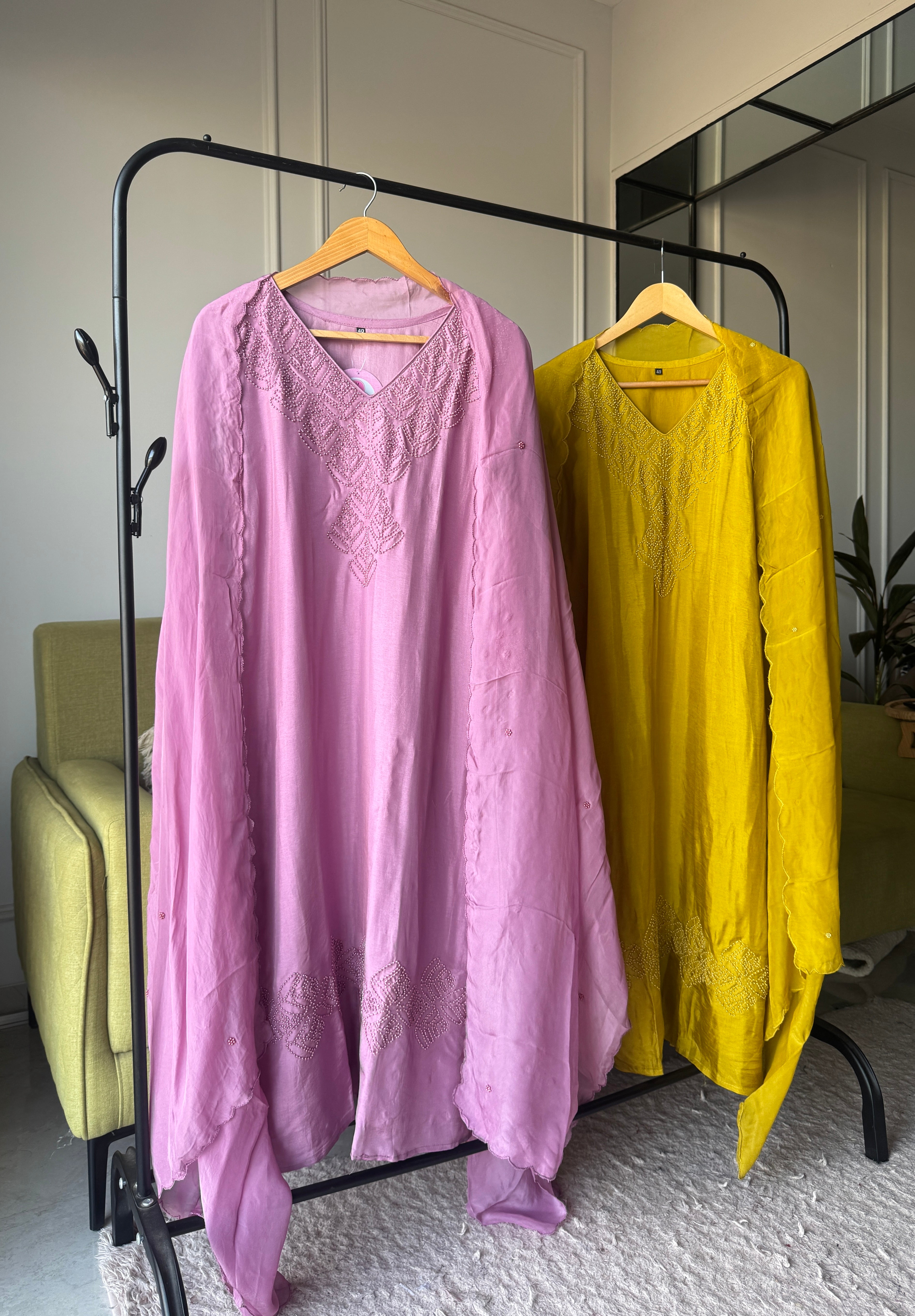 Mansi pearl work dress