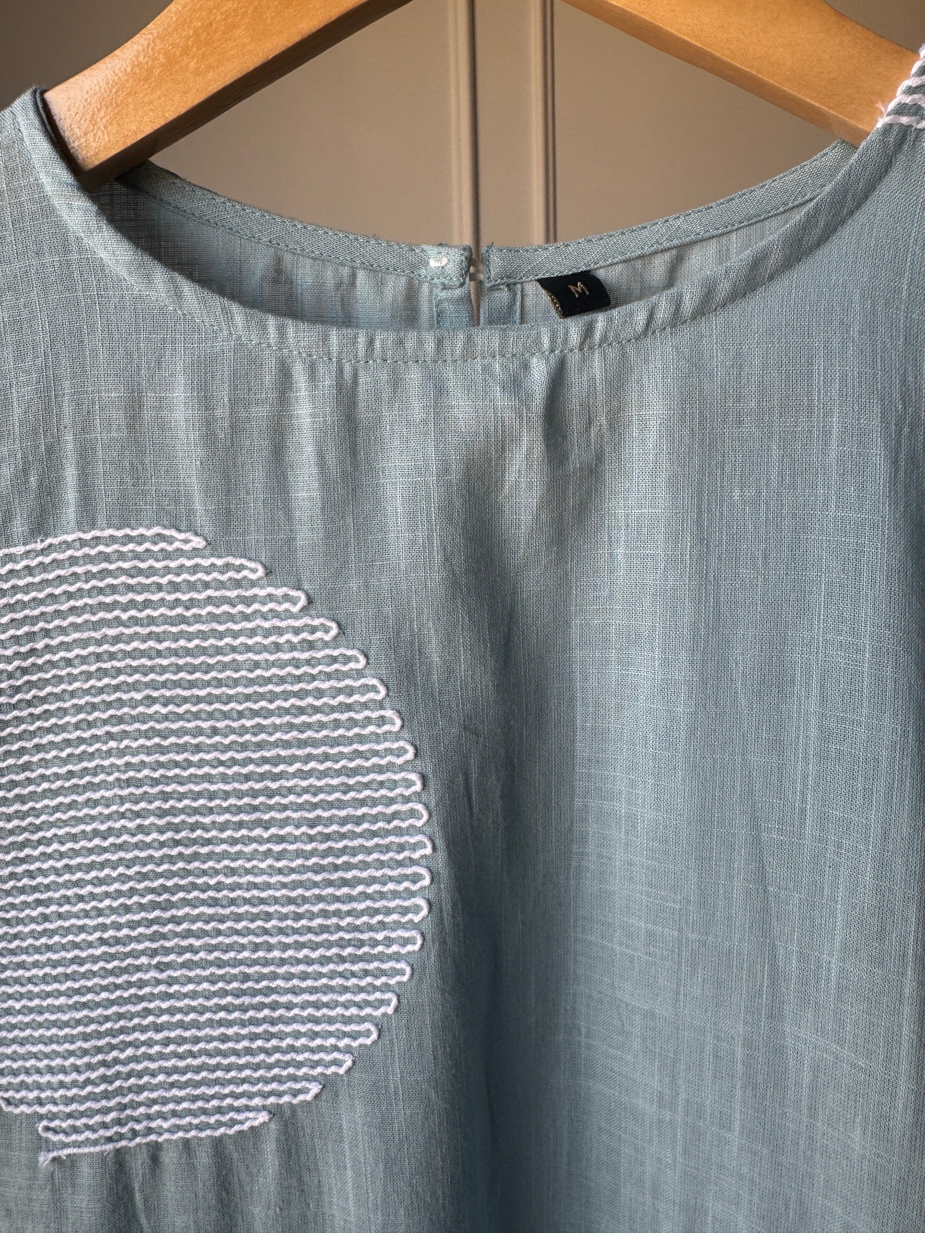 Anika Pastel Blue Embroidered Coord Set