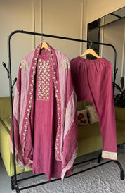 Damini hand work contrast dupatta dress