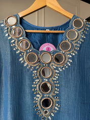 Urmi Mirror Work Farshi Pant Organza Dupatta Dress