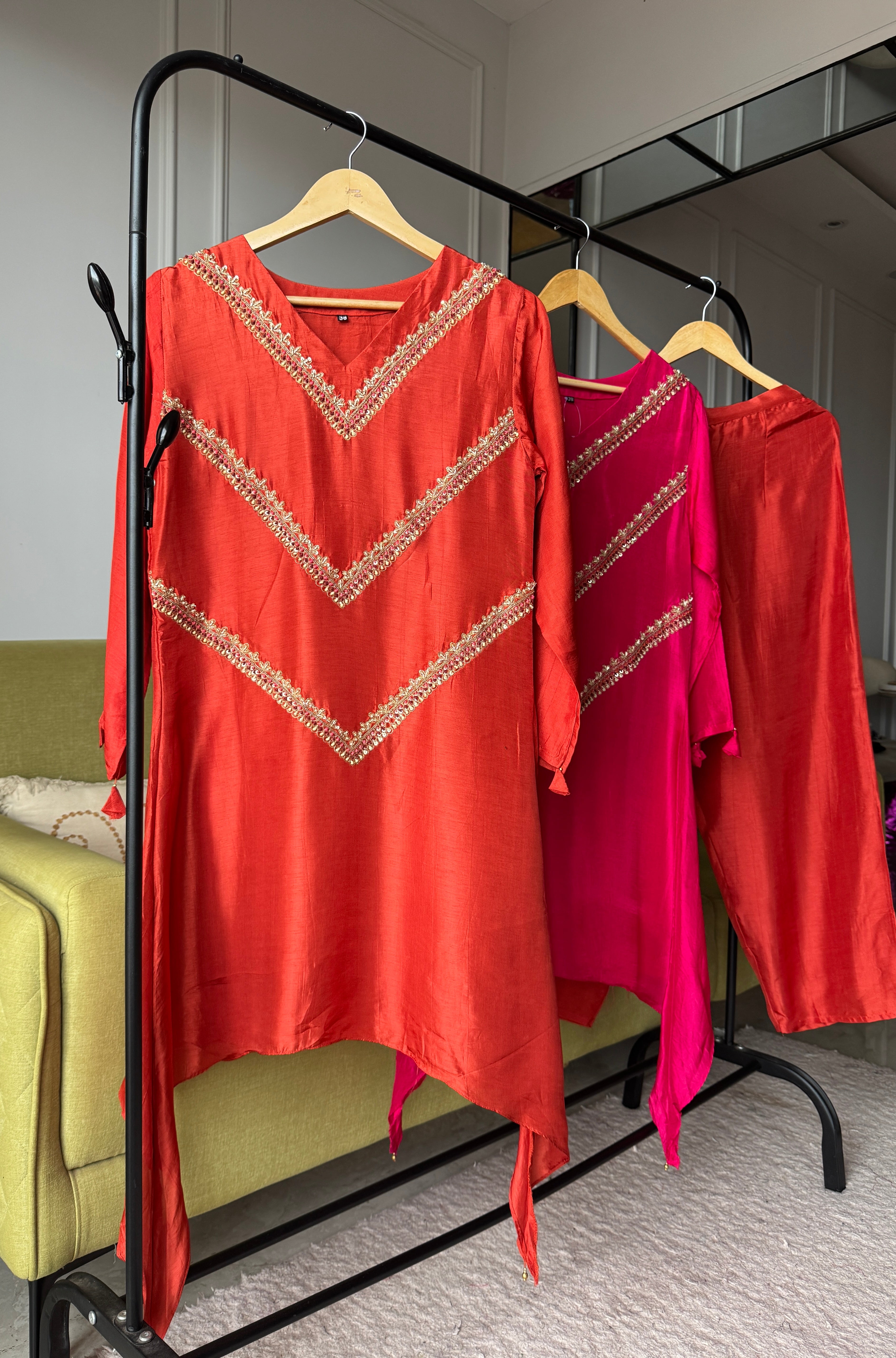 Anshika Dola Silk Handwork Coord Set