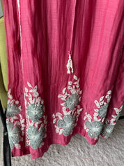 Madhavi Mul Chanderi Cross Cross Neck Handwork Dress