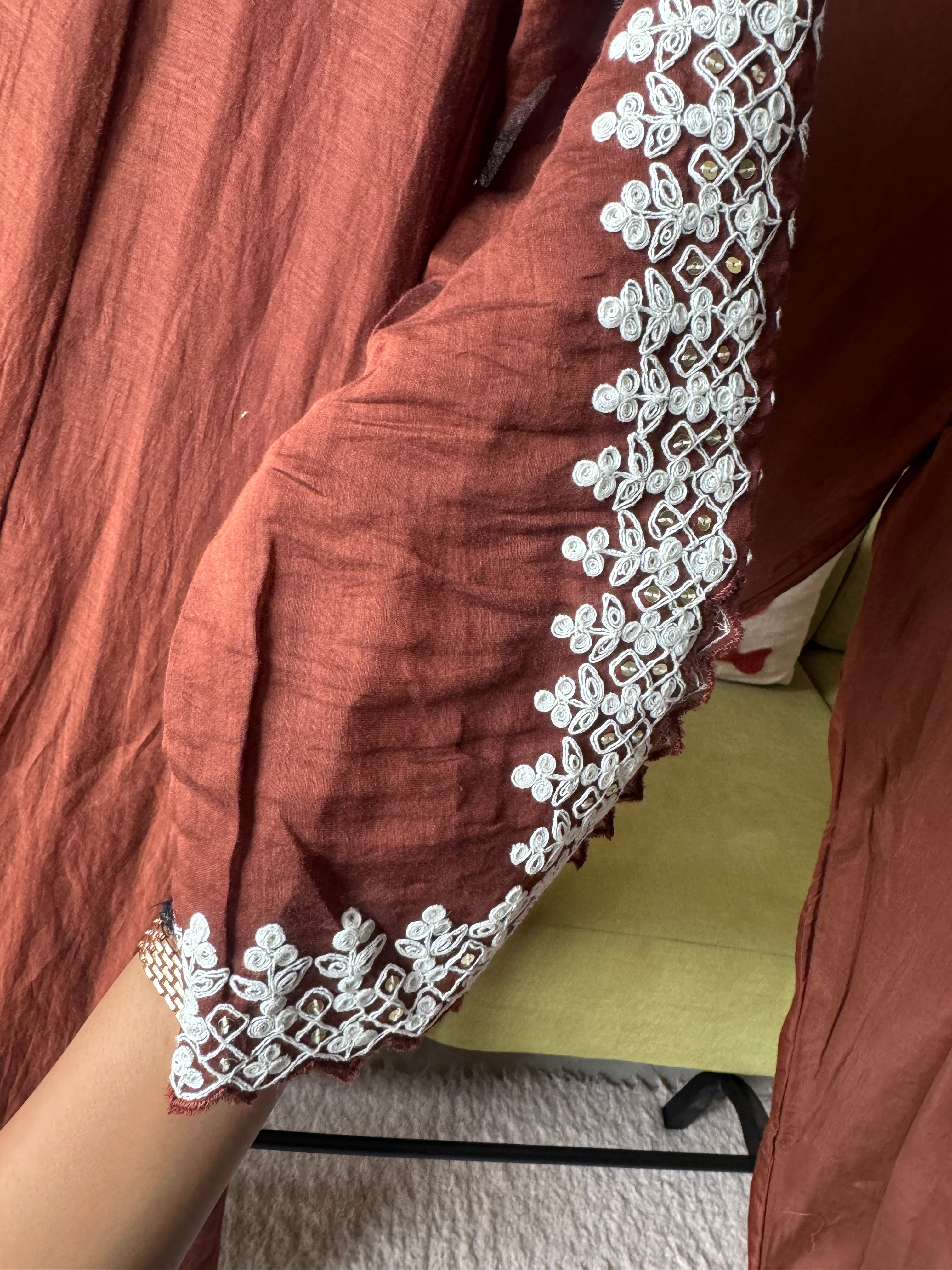 Pooja Mul Chanderi Embroidery (Make to Order)