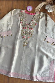 Kshitija Short Kaftan Tissue With Inner And Pants