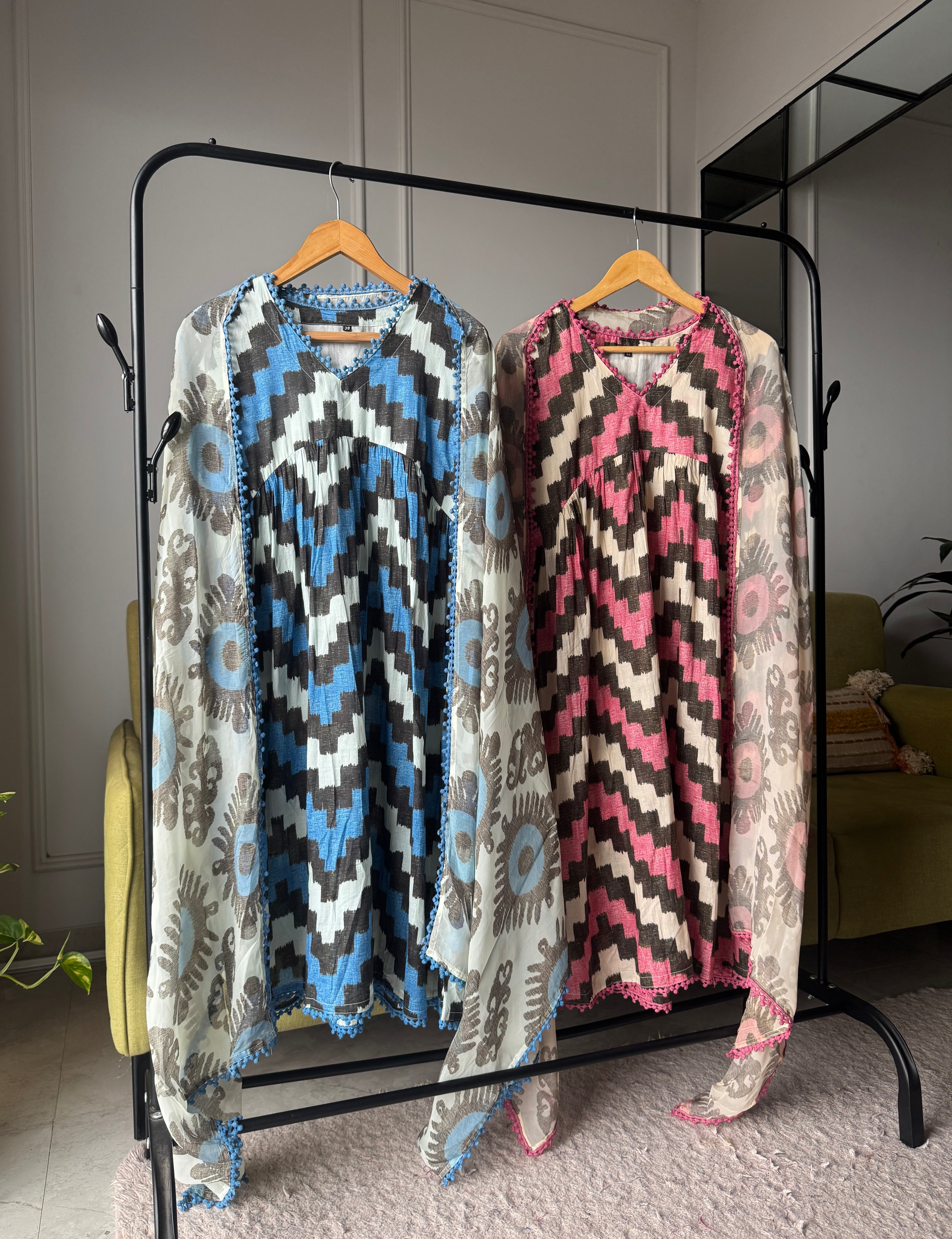 Meghana Aztec print dress