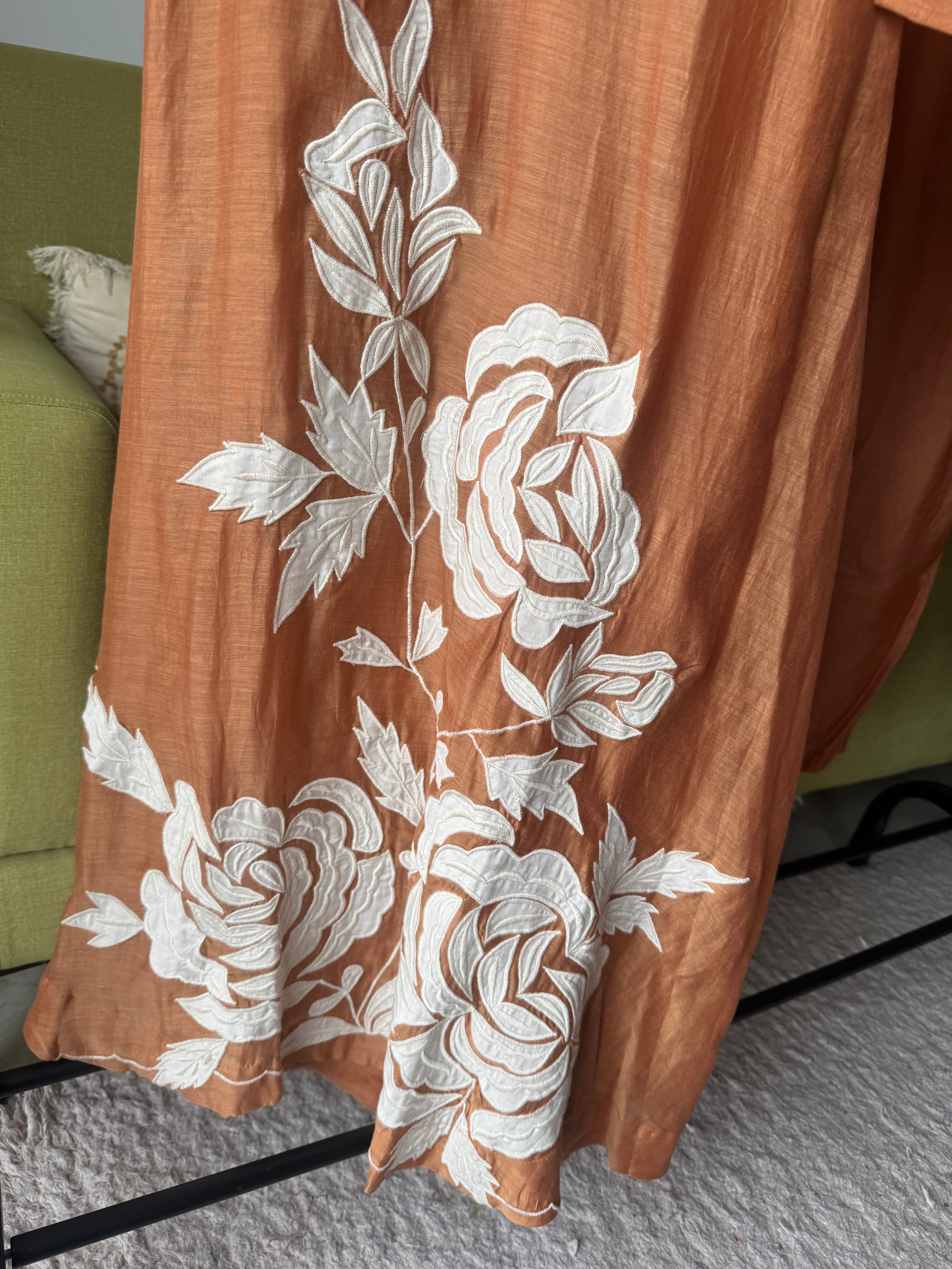 Purvi Embroided Mul Chanderi Dress