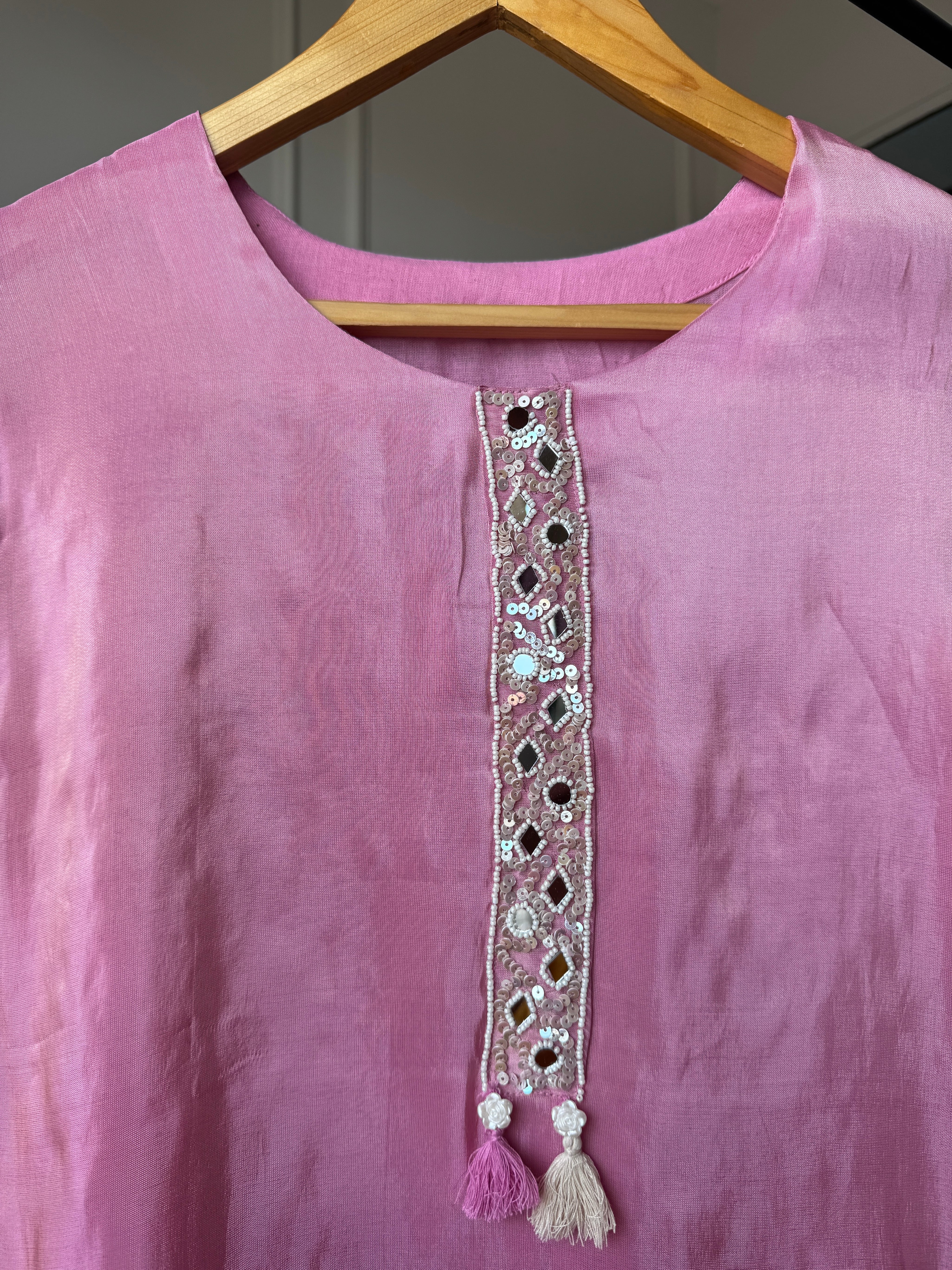 Aisha Heavy Sequin Mirror Work Tissue Organza Kurta With Plazzo