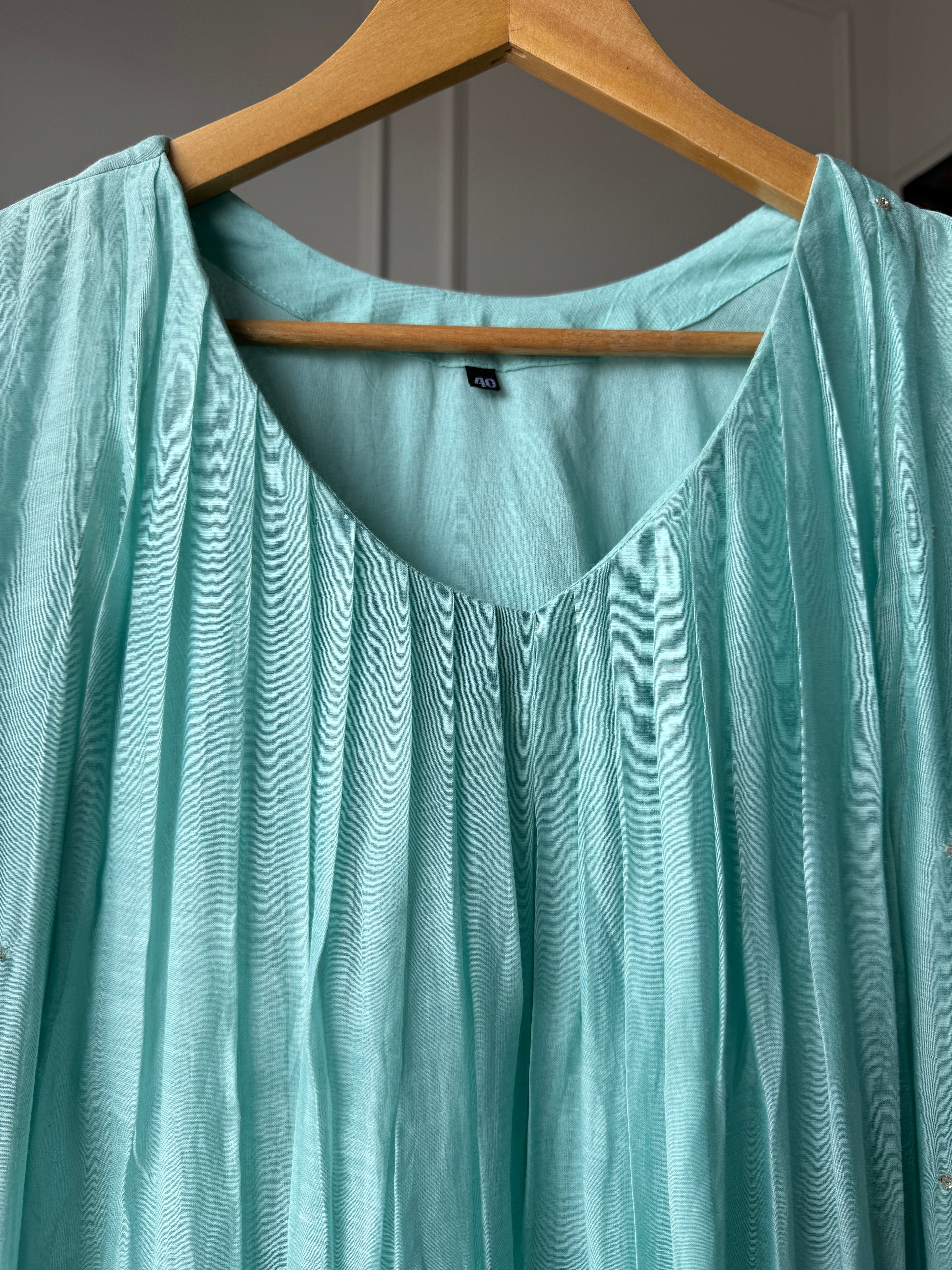 Priyanka Mul Chanderi Pleated Handwork Dress