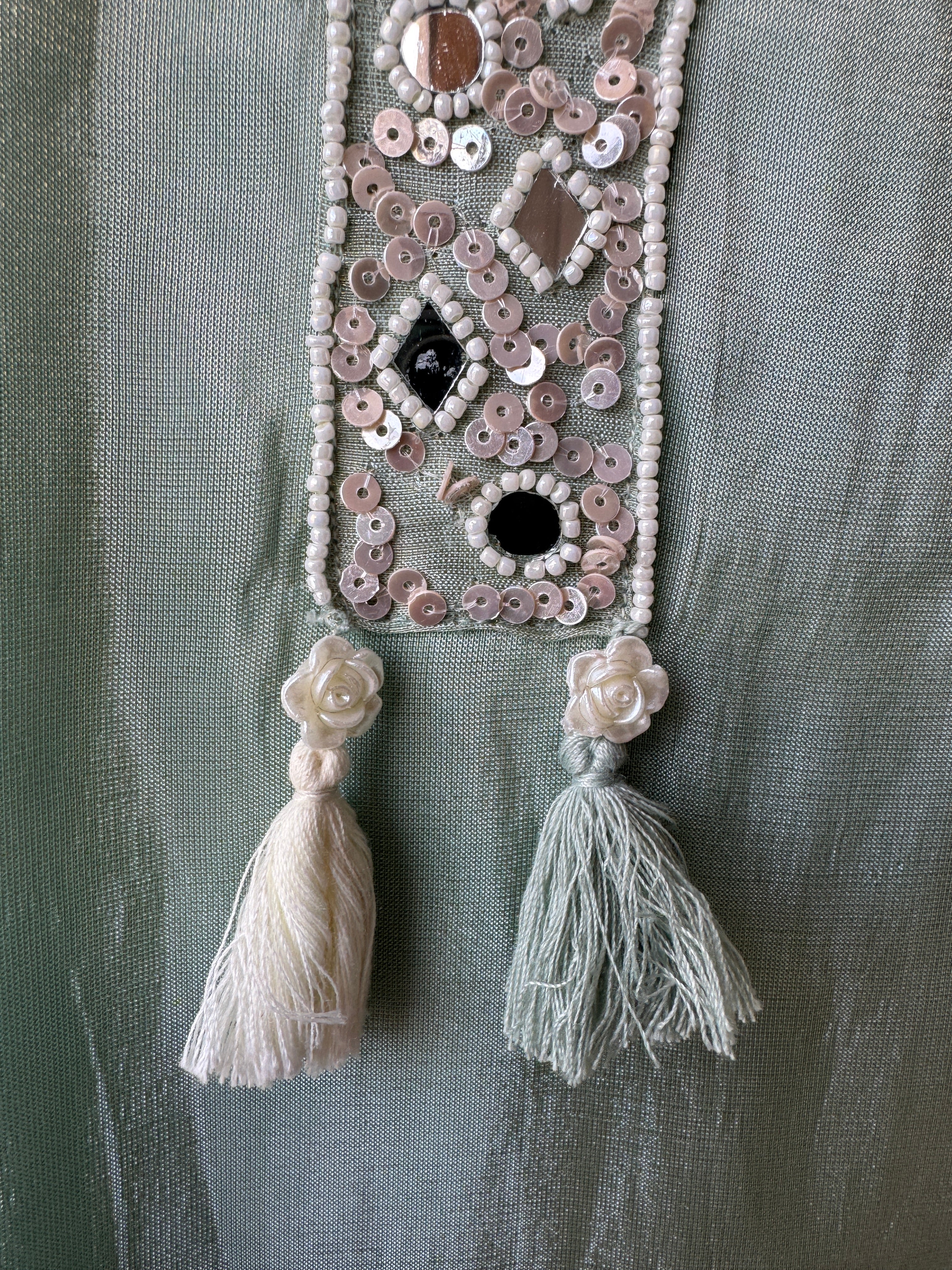 Aisha Heavy Sequin Mirror Work Tissue Organza Kurta With Plazzo