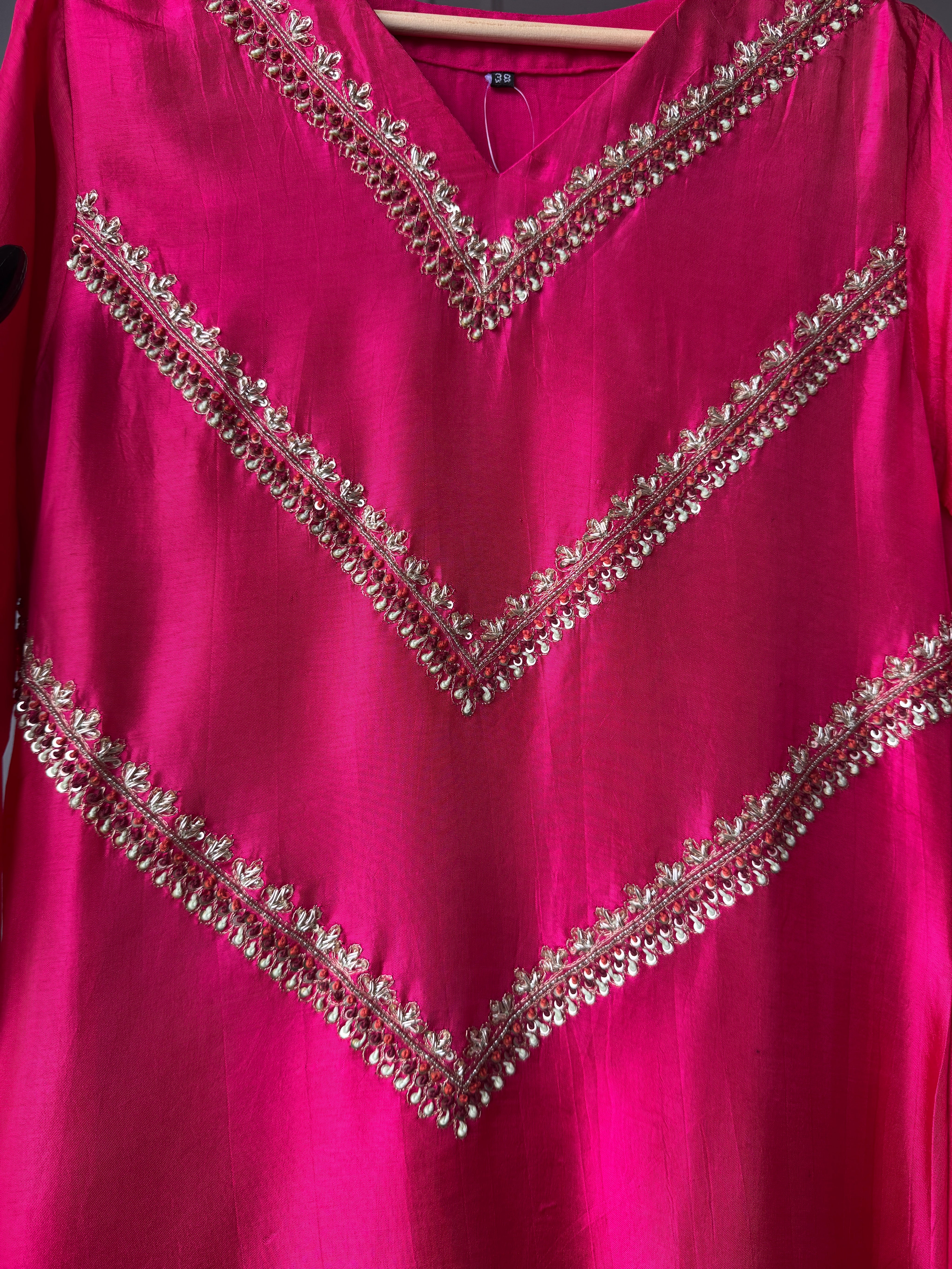 Anshika Dola Silk Handwork Coord Set