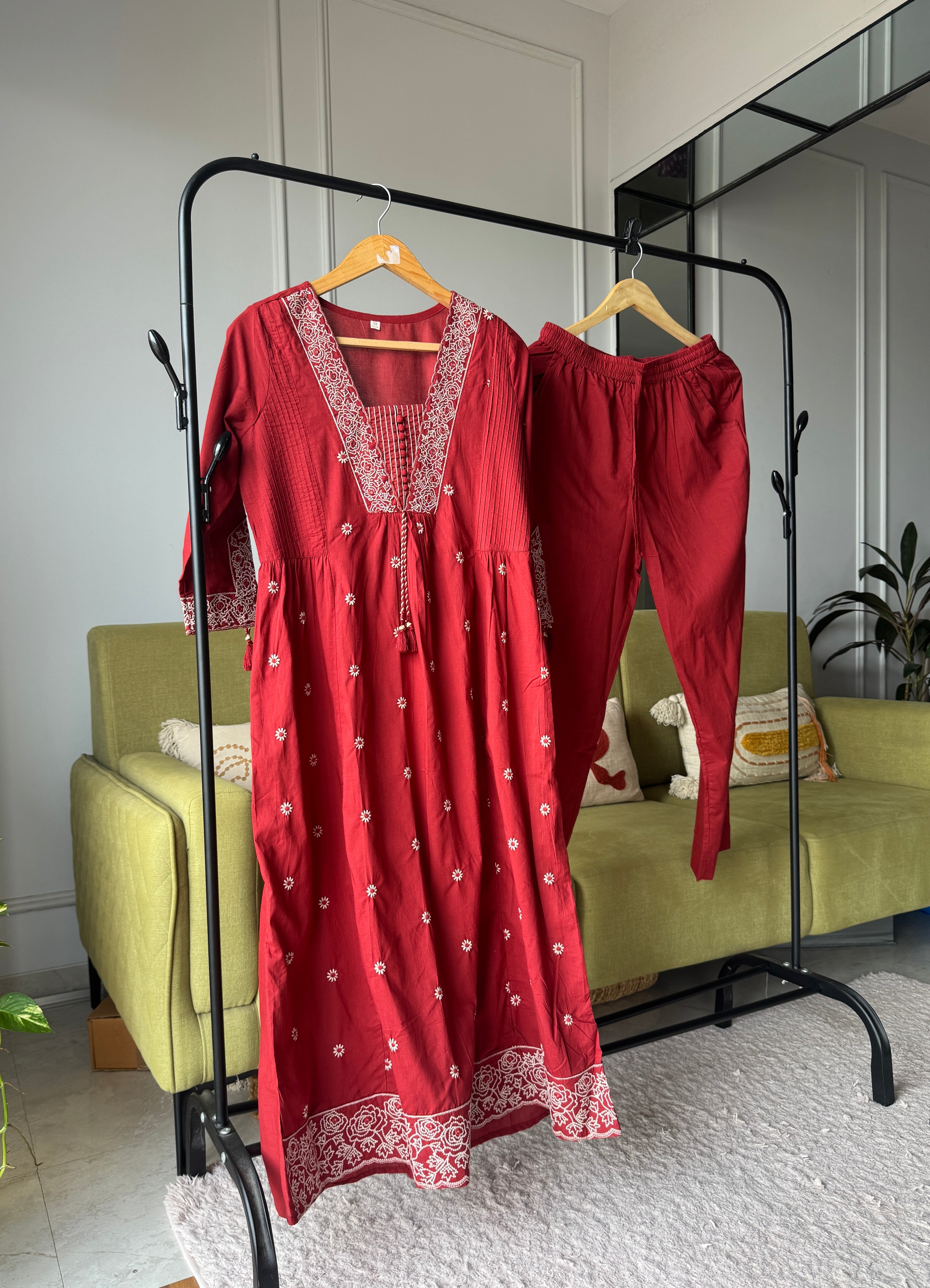 Prathana Embroided Kurti And Pants Set