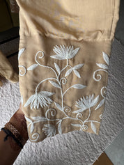 Rajeshwari Handwork V Neck Mul Chanderi Dress(Make to Order)