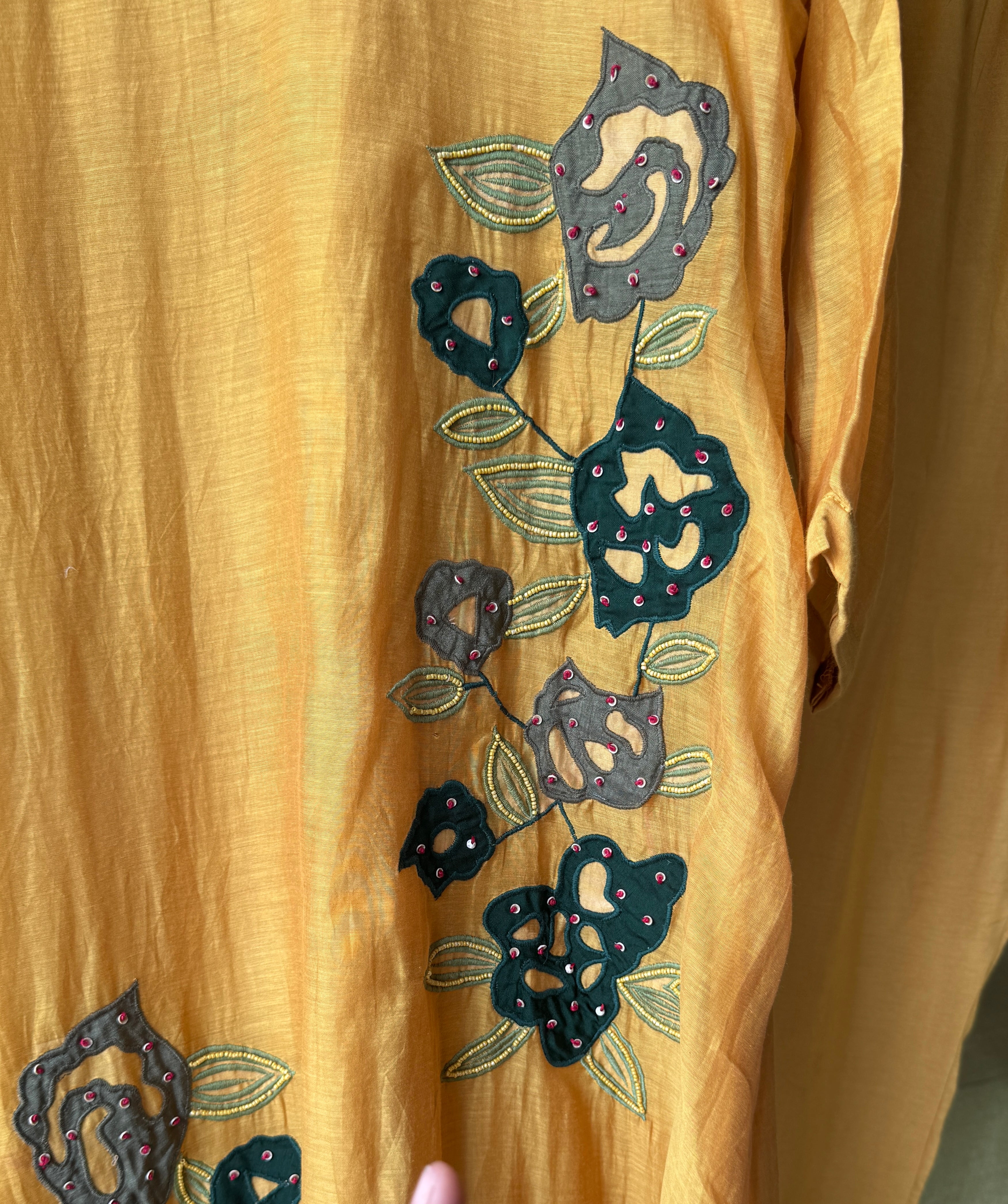 Rani mul chanderi kardana Aline dress with plazzo