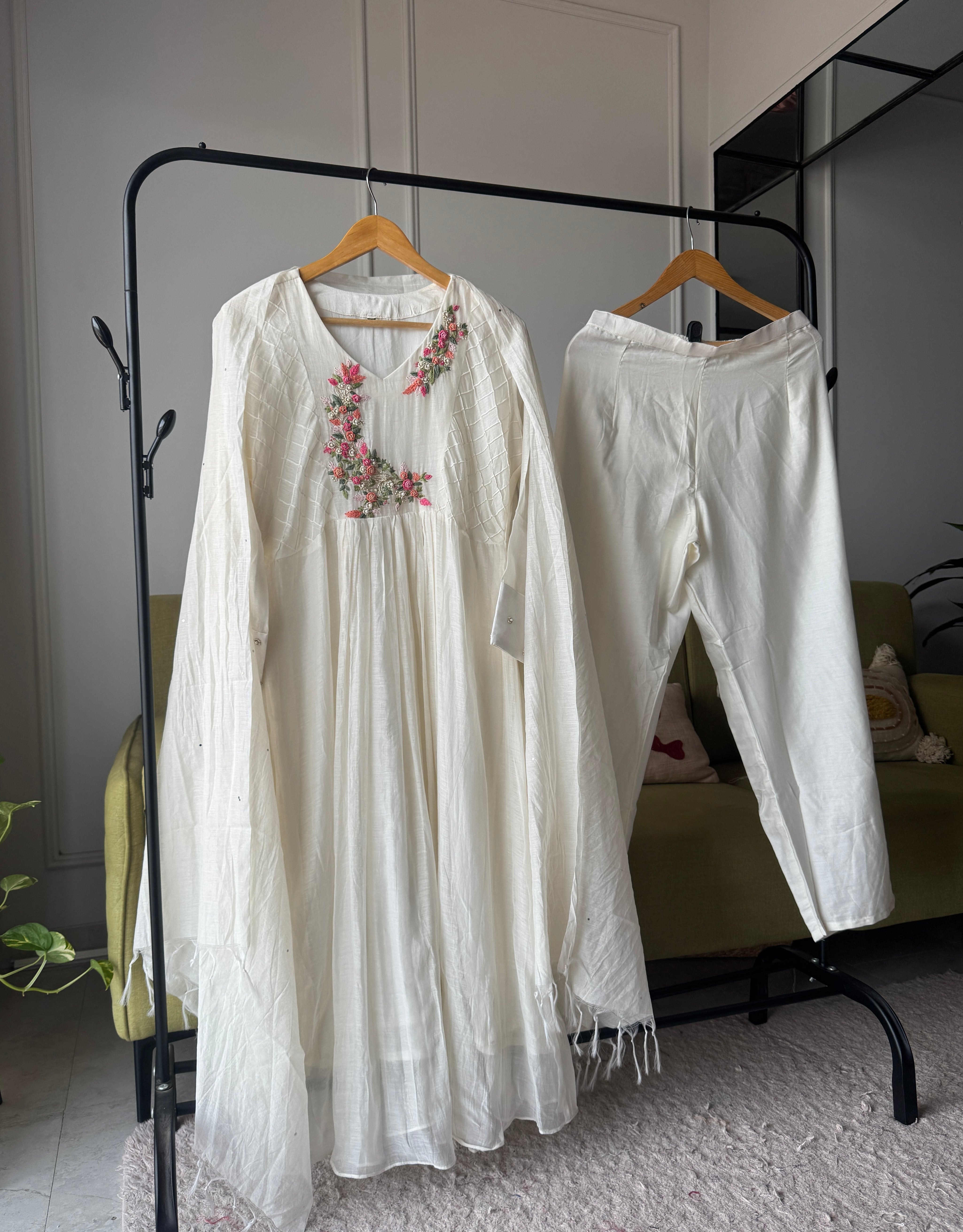 Kaveri Mul Chanderi Handwork Set(Make to Order 10 days)