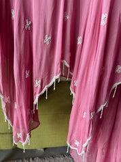 Sharvari hand work asymmetrical kurta with bell bottom pants (Make to Order)