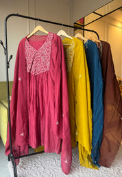 Khushi Pure Mul Chanderi Embroided Set