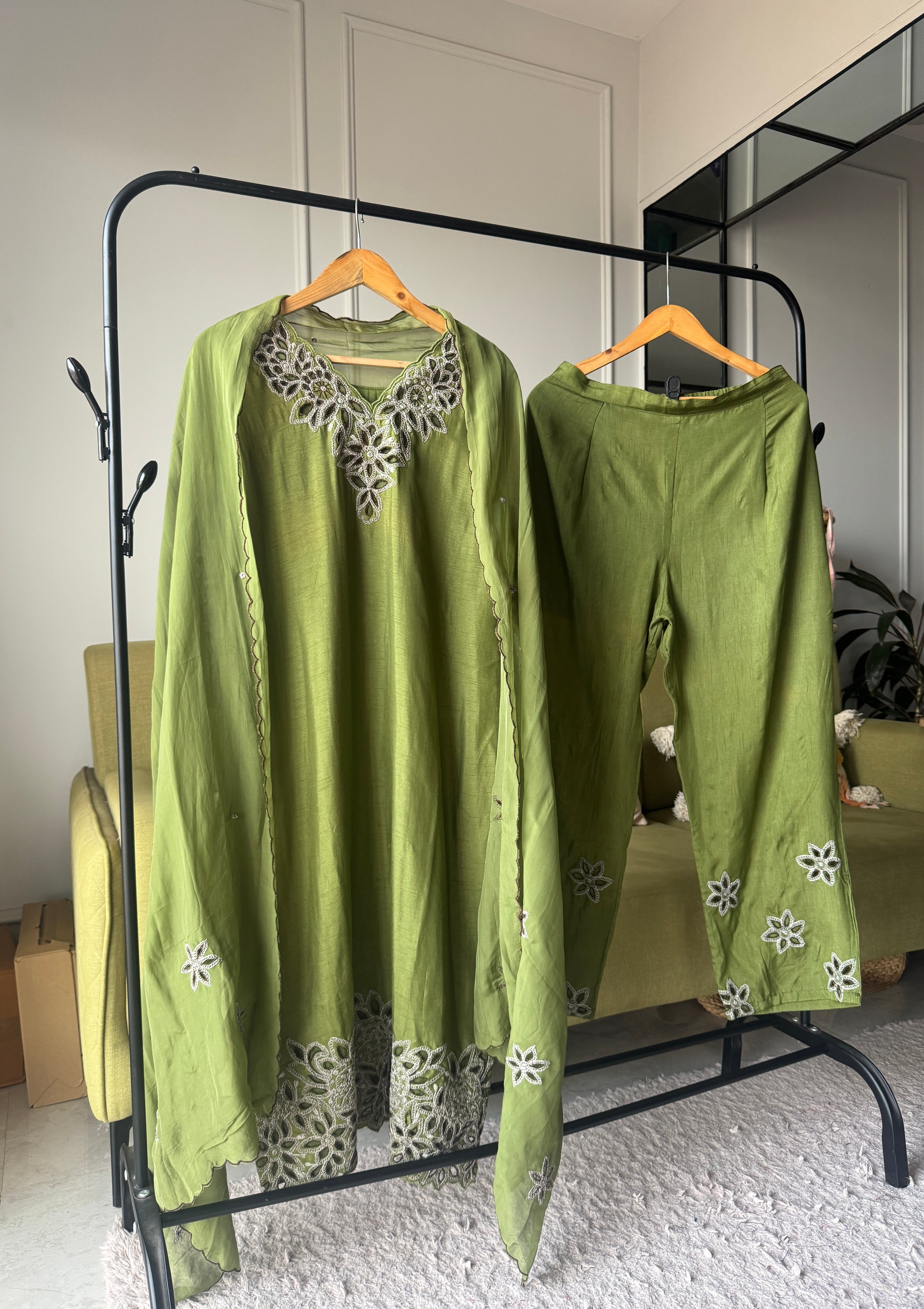 Prerna Cutwork Set(Make to Order)