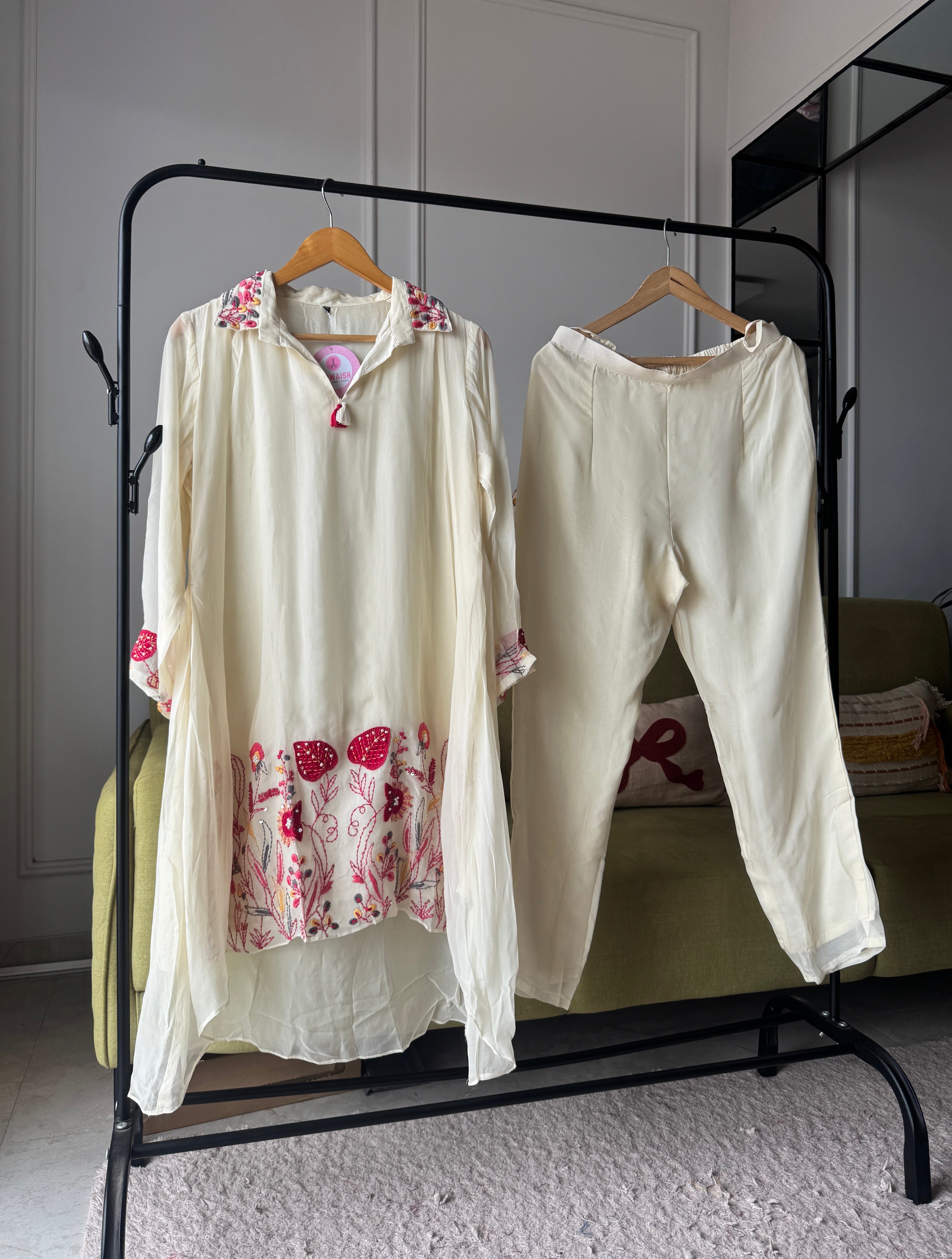 Sonika Embroided Oranganza Coord Set