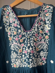 Radhika scalloped neck embroidery dress