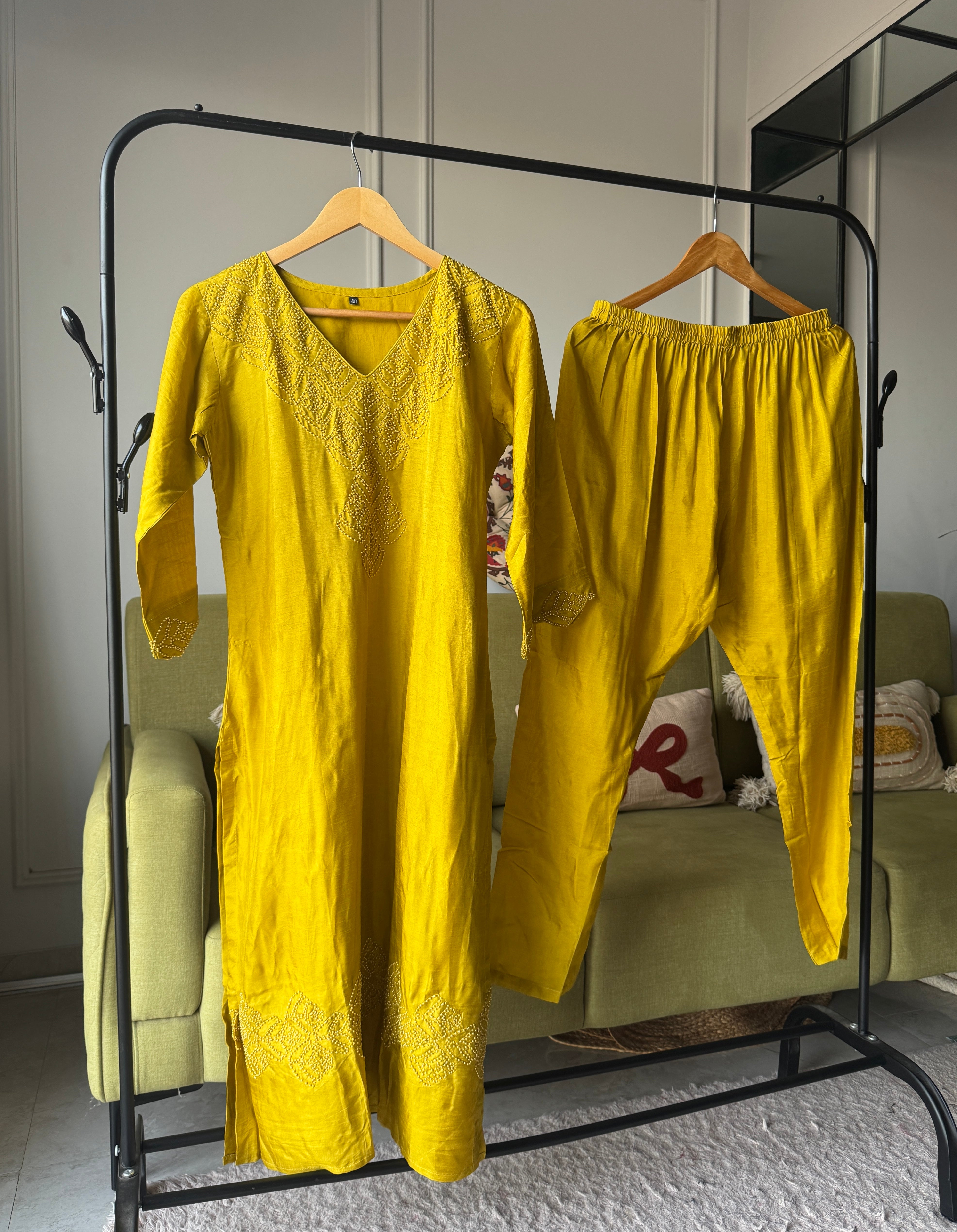 Mansi pearl work dress