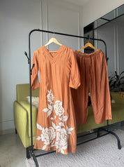 Purvi Embroided Mul Chanderi Dress