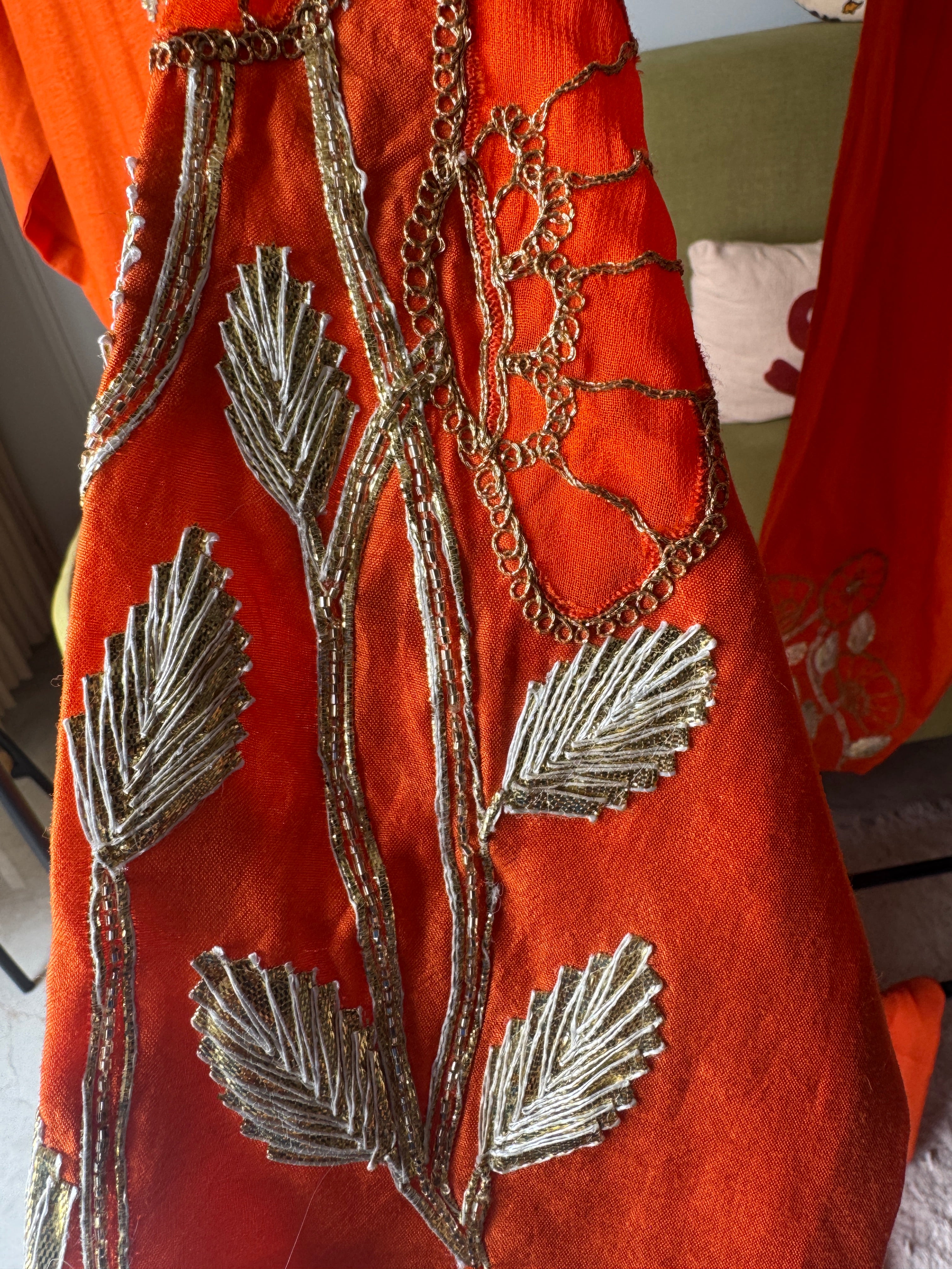 Mehek hand work golden gotta plazzo dress(Make to Order)