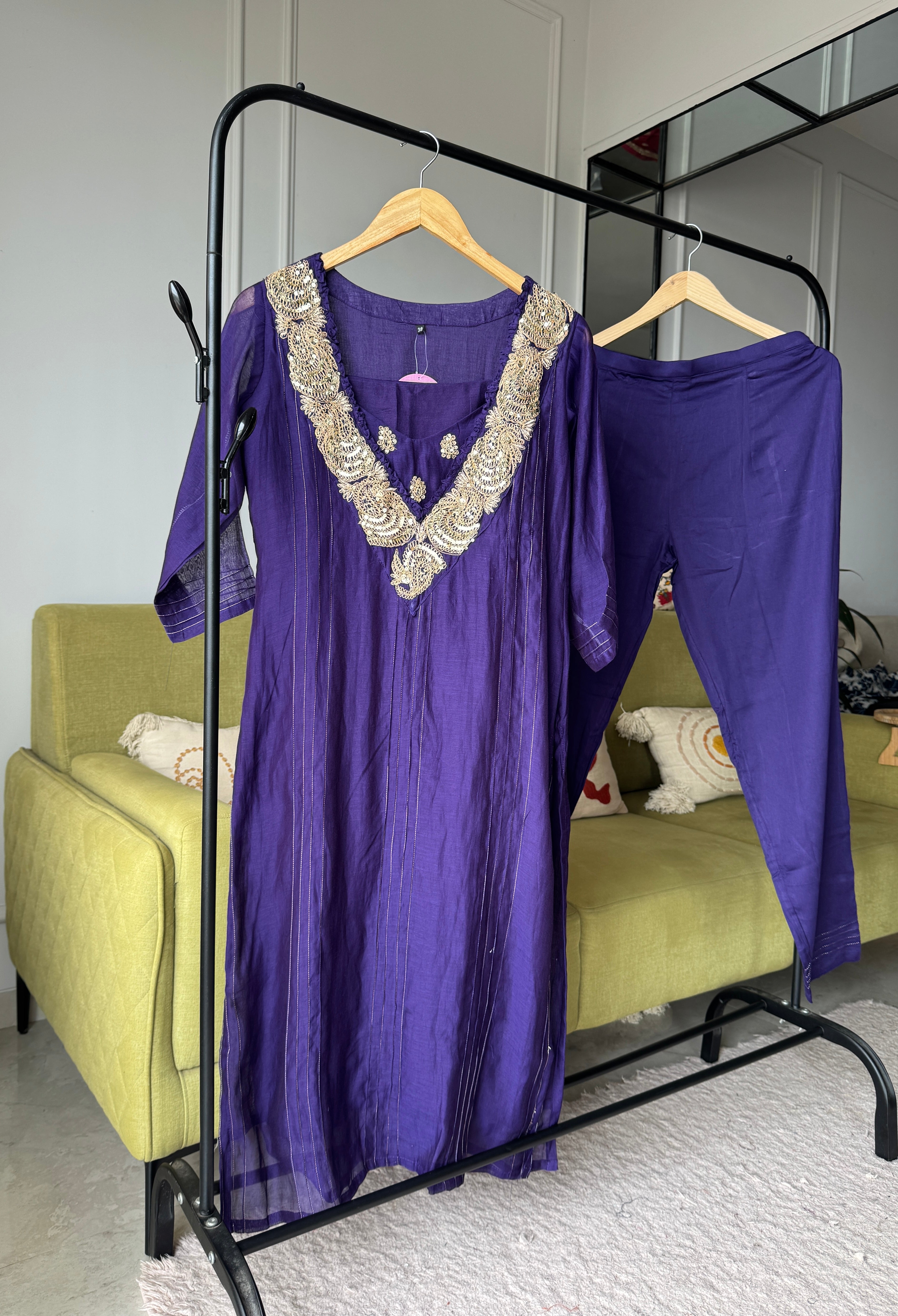 Jasmine Bustier Plus Kurti And Pants Set(Make to Order 10 days)